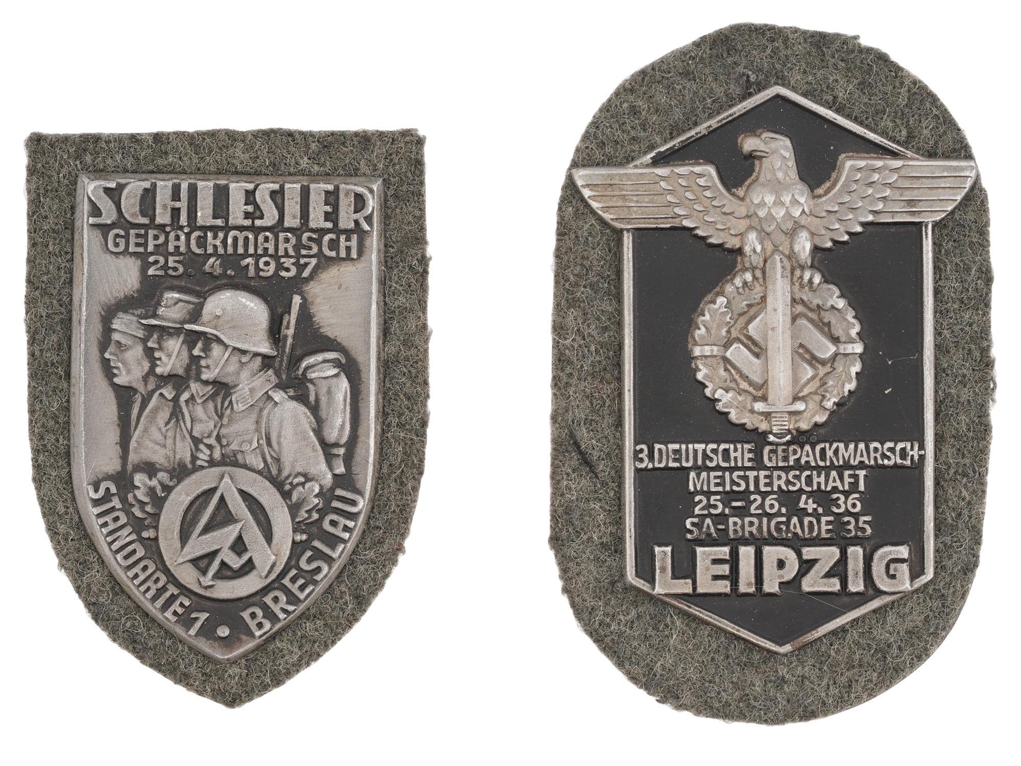 WWII NAZI GERMAN MILITARY PIN SHIELDS PIC-0