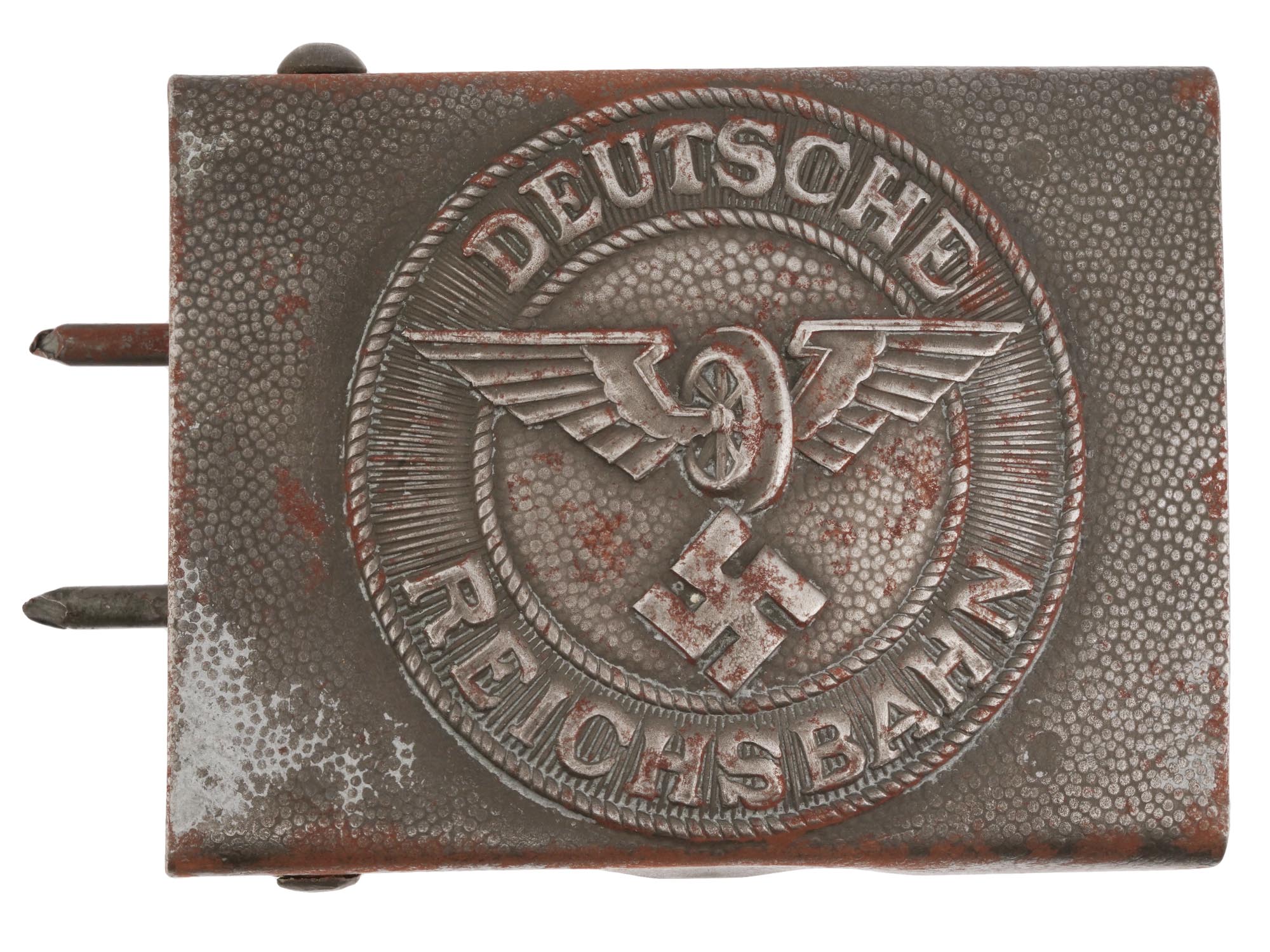 WWII NAZI GERMAN RAILWAY ENLISTED BELT BUCKLE PIC-1