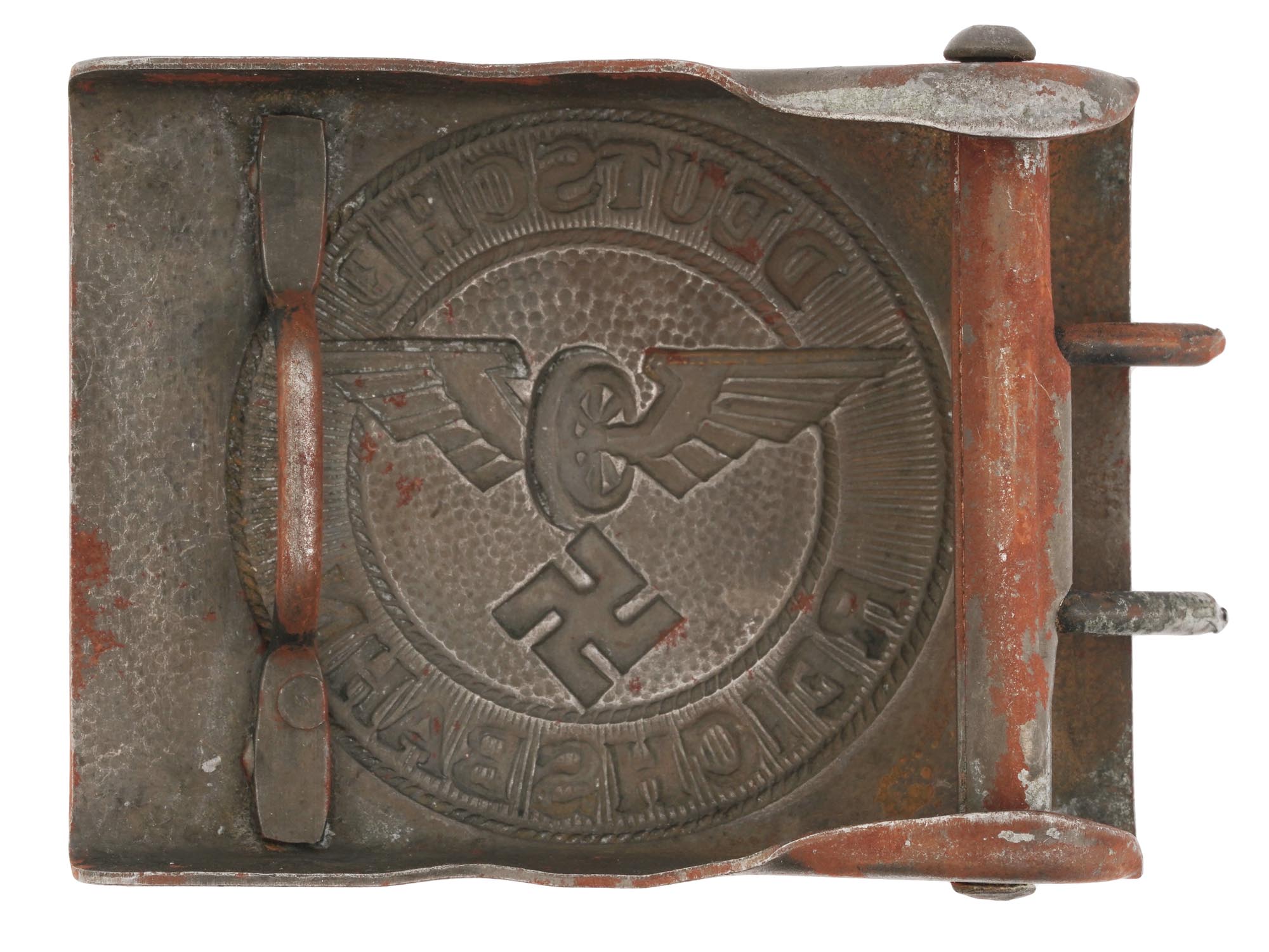 WWII NAZI GERMAN RAILWAY ENLISTED BELT BUCKLE PIC-2