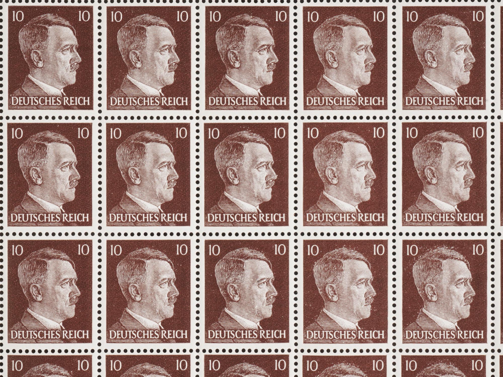 WWII NAZI GERMAN ADOLF HITLER 10 PF STAMP SHEET PIC-1