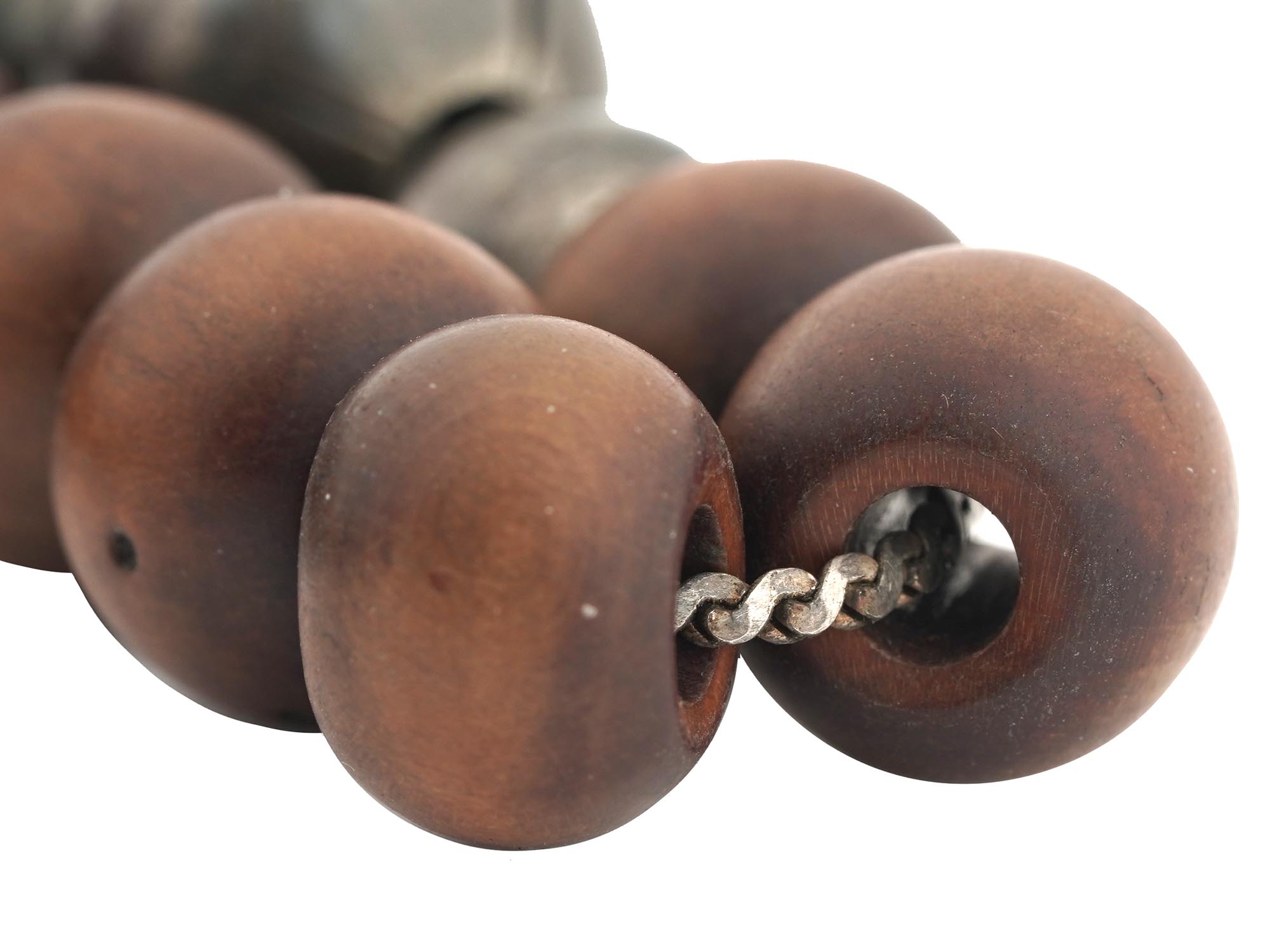 ASIAN BODHI SEED MALAN ROSEWOOD SILVER NECKLACE PIC-3