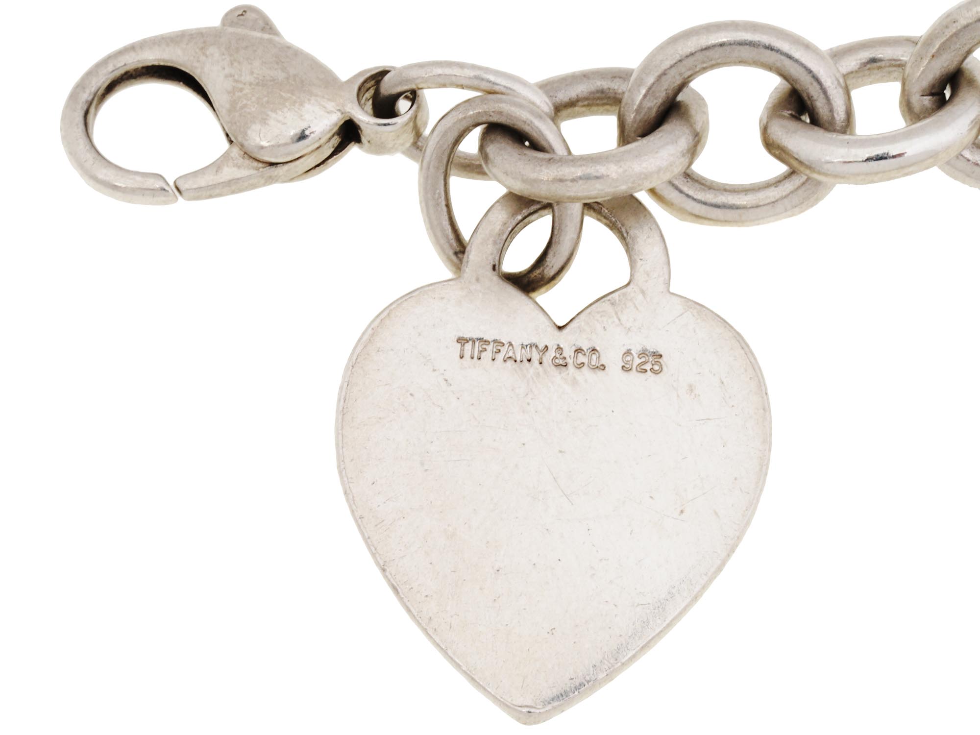 TIFFANY STERLING SILVER BRACELET WITH HEART CHARM PIC-3