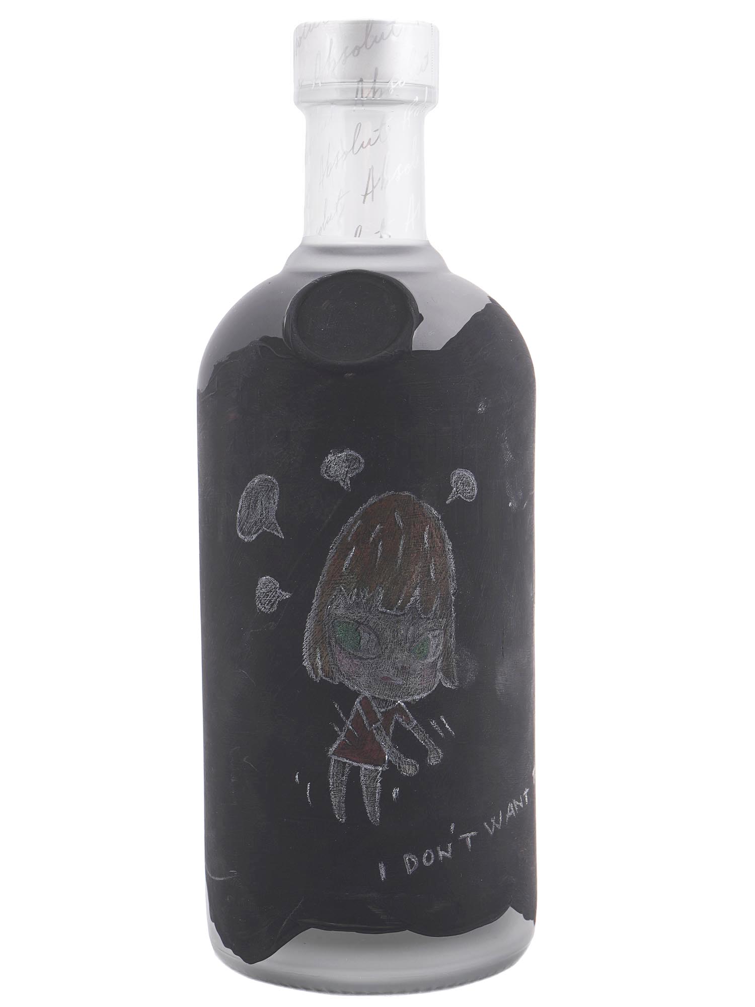 JAPANESE ART PAINTING ON BOTTLE BY YOSHIMOTO NARA PIC-0