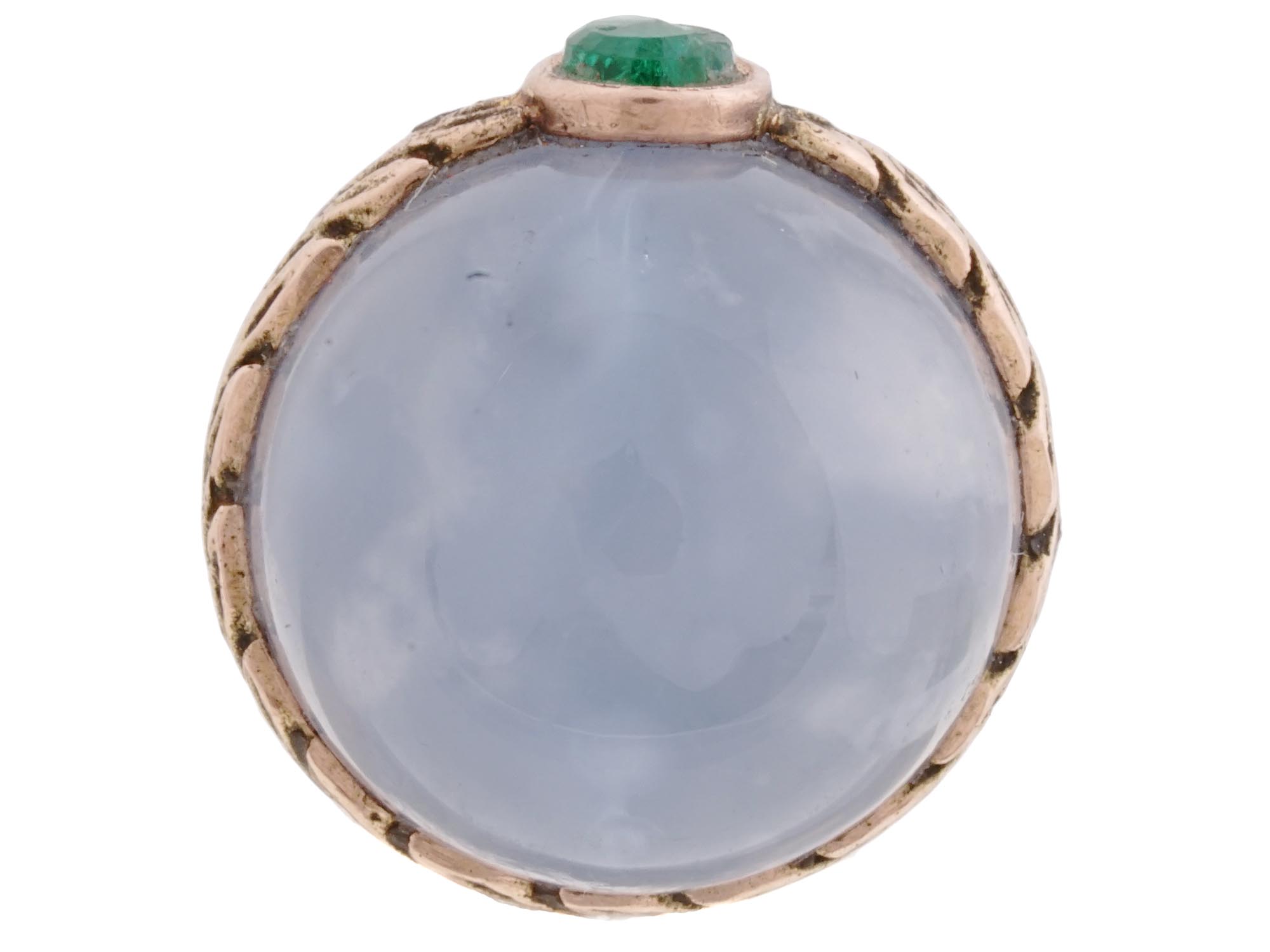 IMPERIAL RUSSIAN 14K GOLD MOONSTONE EGG PENDANT PIC-4