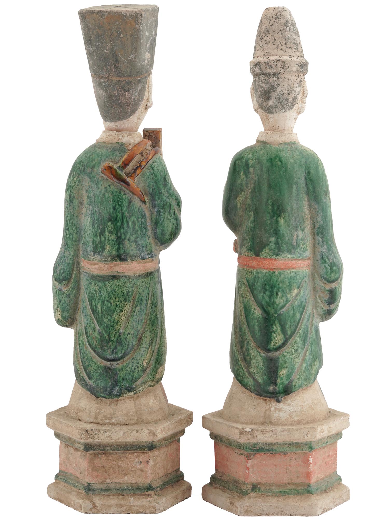 MING SANCAI POTTERY FIGURES OF COURT ATTENDANTS PIC-3