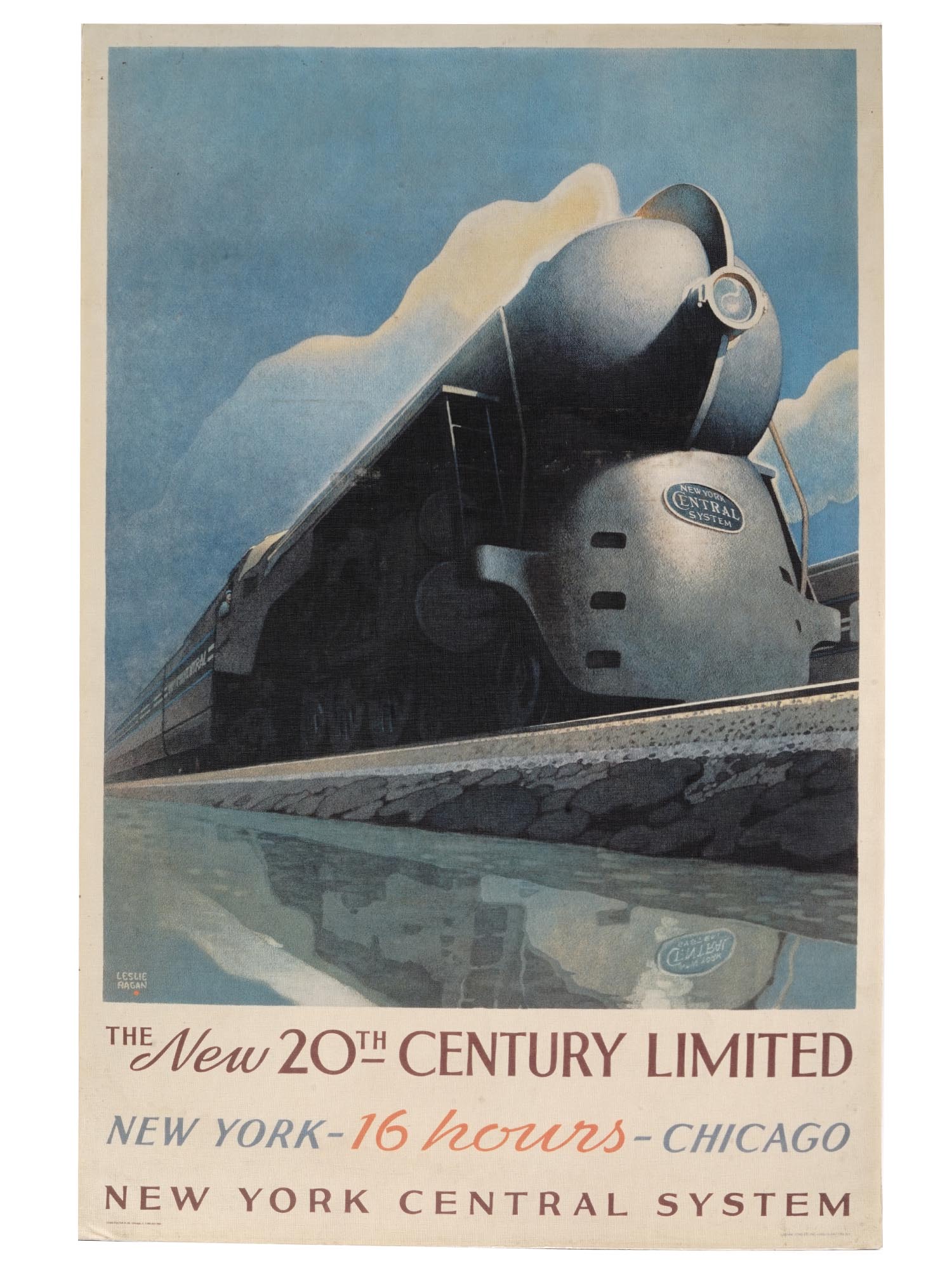 ART DECO POSTER NY CENTRAL SYSTEM BY LESLIE RAGAN PIC-0