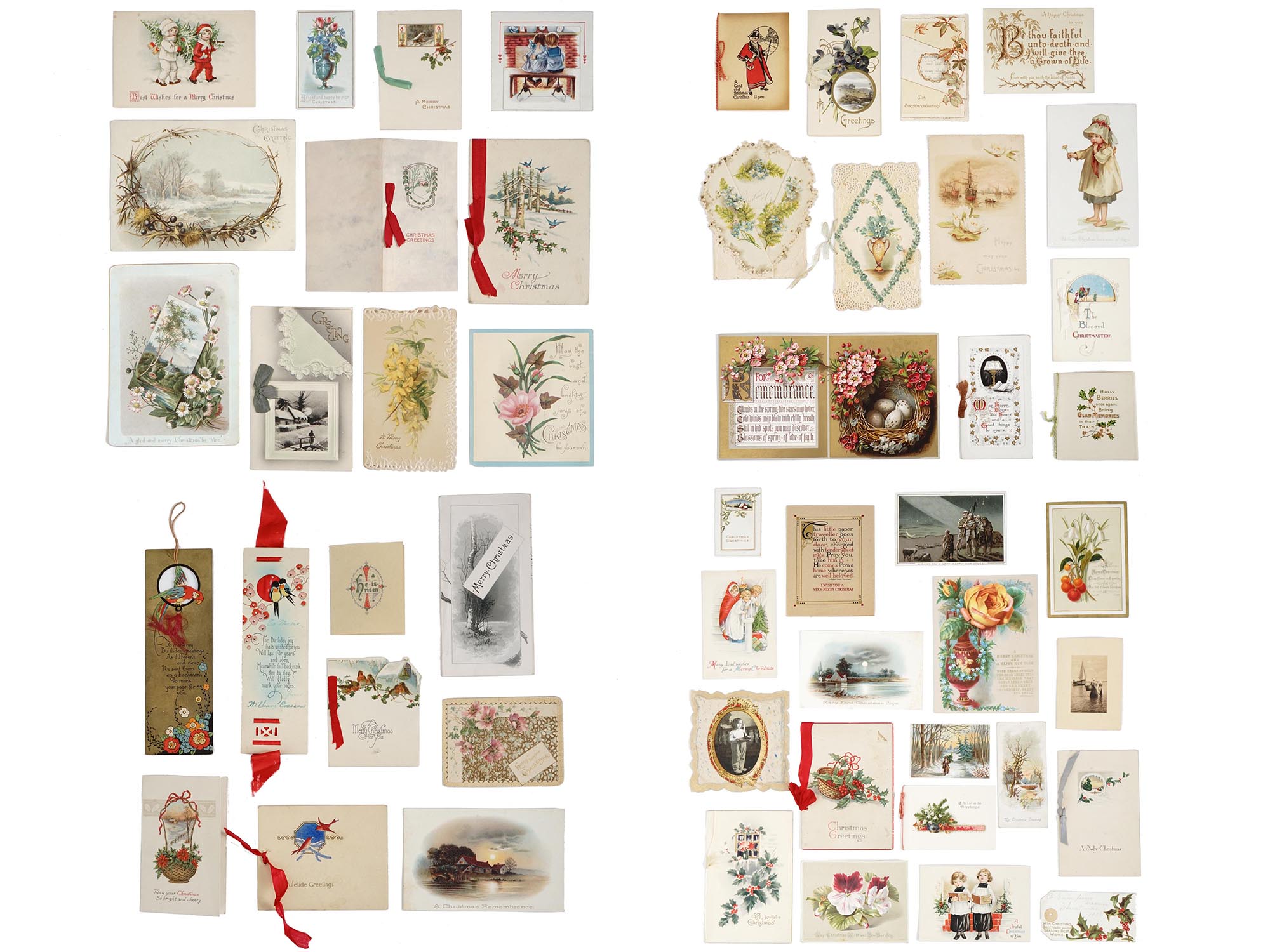 RARE ANTIQUE CHRISTMAS CARDS COLLECTION IN ALBUM PIC-0