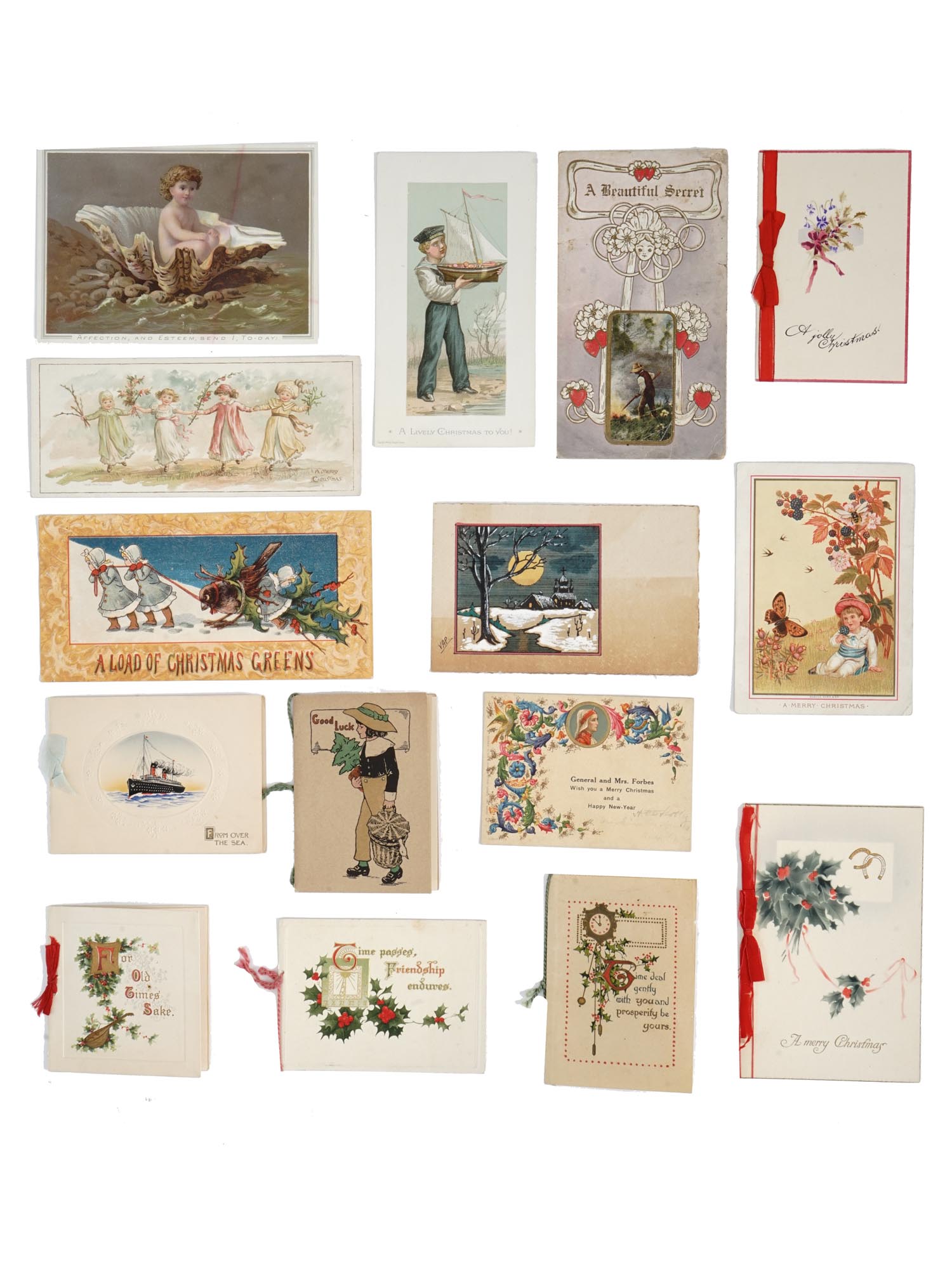 RARE ANTIQUE CHRISTMAS CARDS COLLECTION IN ALBUM PIC-1