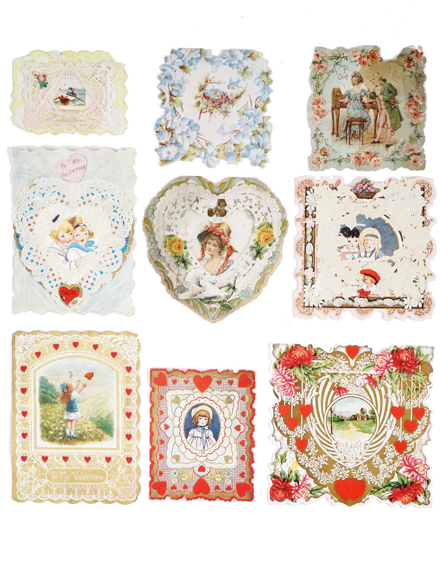 ANTIQUE VALENTINES DAY CARDS COLLECTION IN ALBUM PIC-1