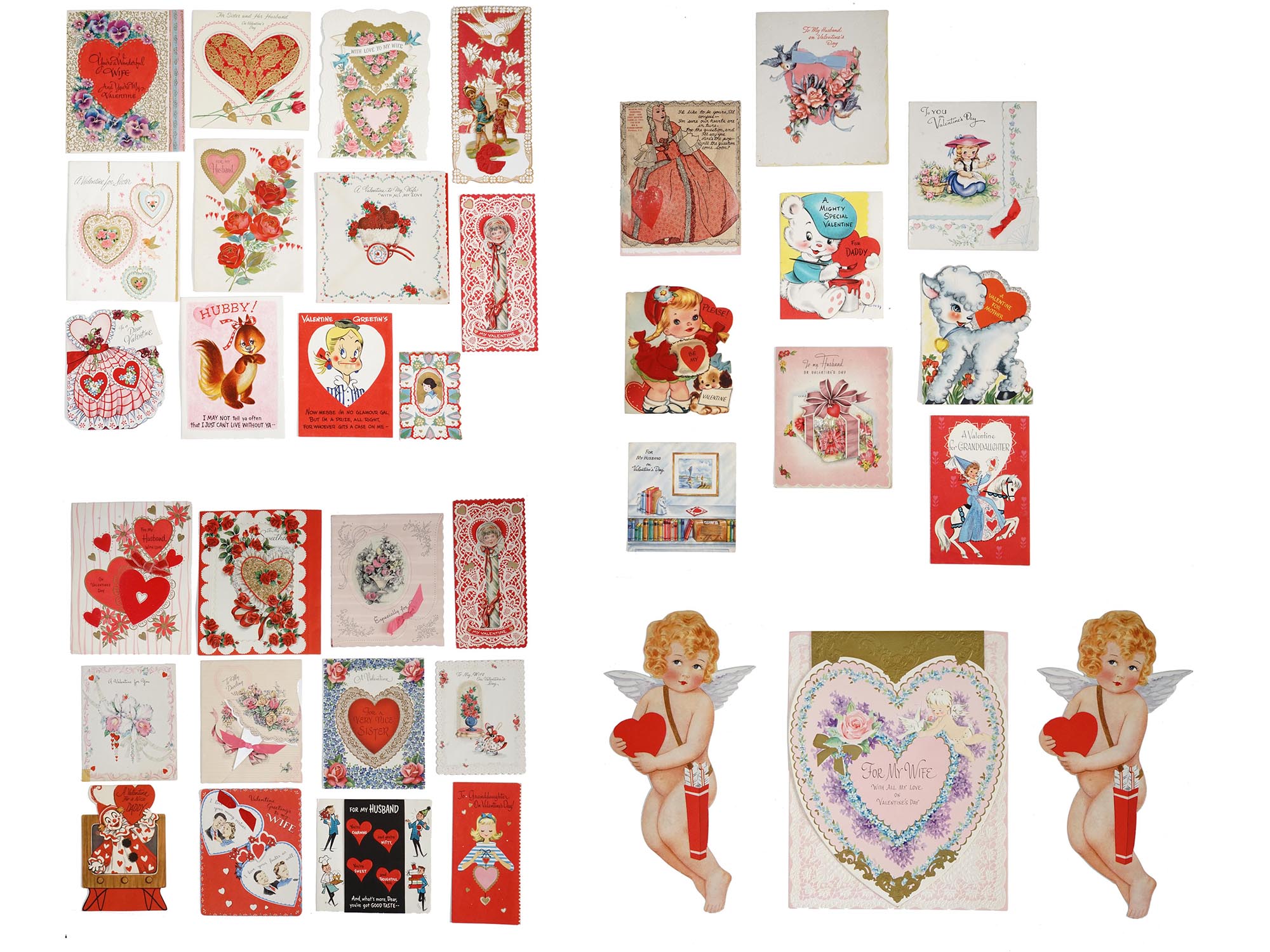 ANTIQUE VALENTINES DAY CARDS COLLECTION IN ALBUM PIC-0