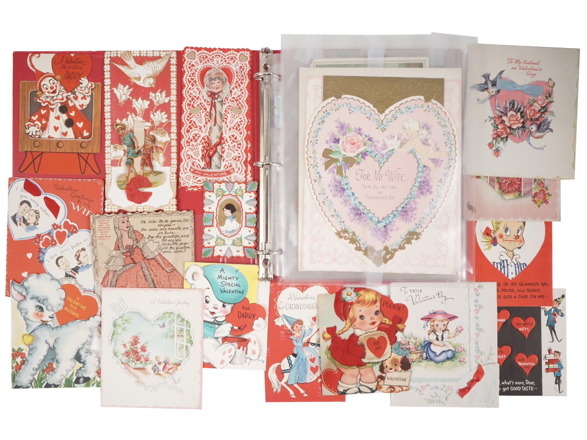 ANTIQUE VALENTINES DAY CARDS COLLECTION IN ALBUM PIC-9