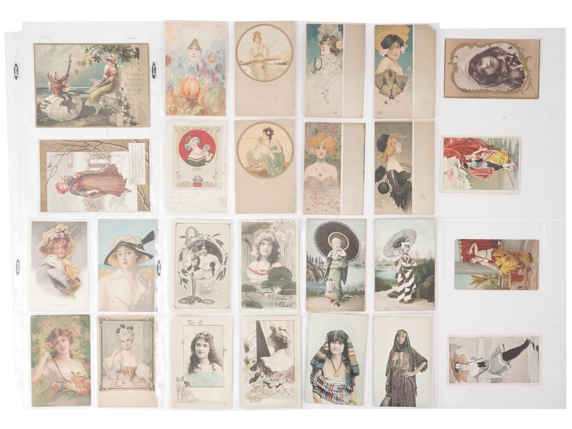 RARE ART NOUVEAU POSTCARDS BY RAPHAEL KIRCHNER PIC-1