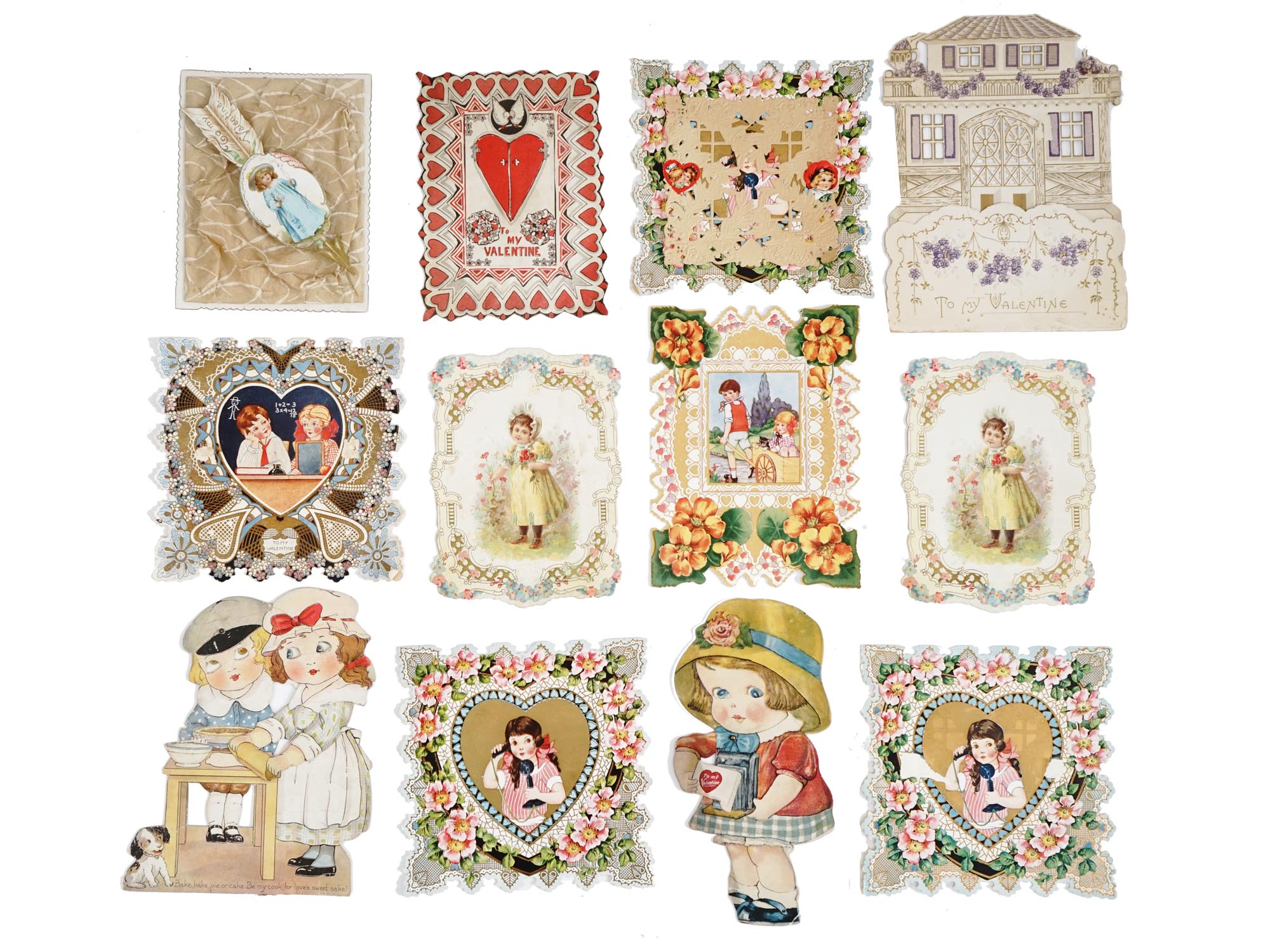 ANTIQUE VALENTINE AND CHRISTMAS CARDS COLLECTION PIC-0
