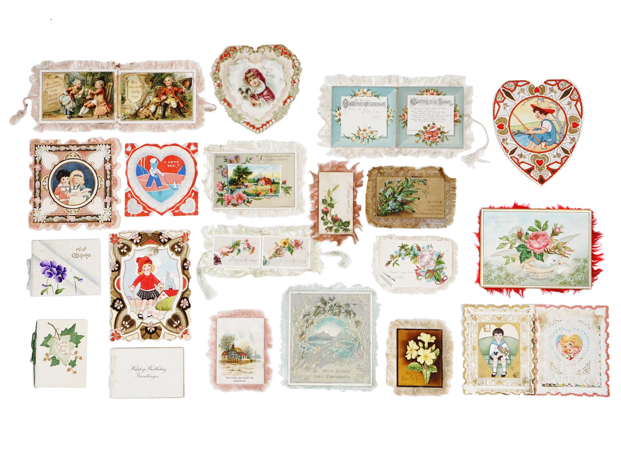 ANTIQUE VALENTINE AND CHRISTMAS CARDS COLLECTION PIC-2