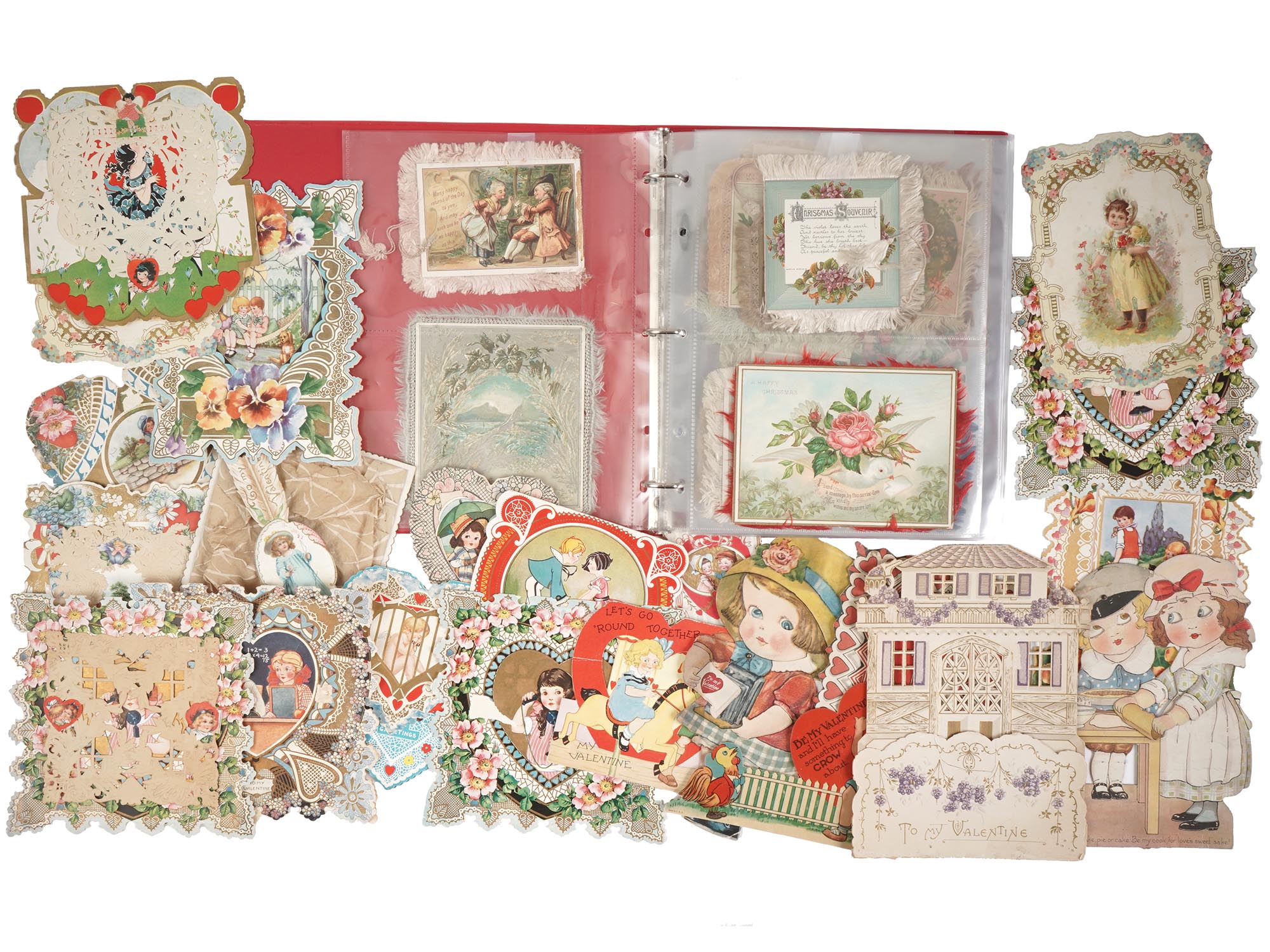 ANTIQUE VALENTINE AND CHRISTMAS CARDS COLLECTION PIC-5