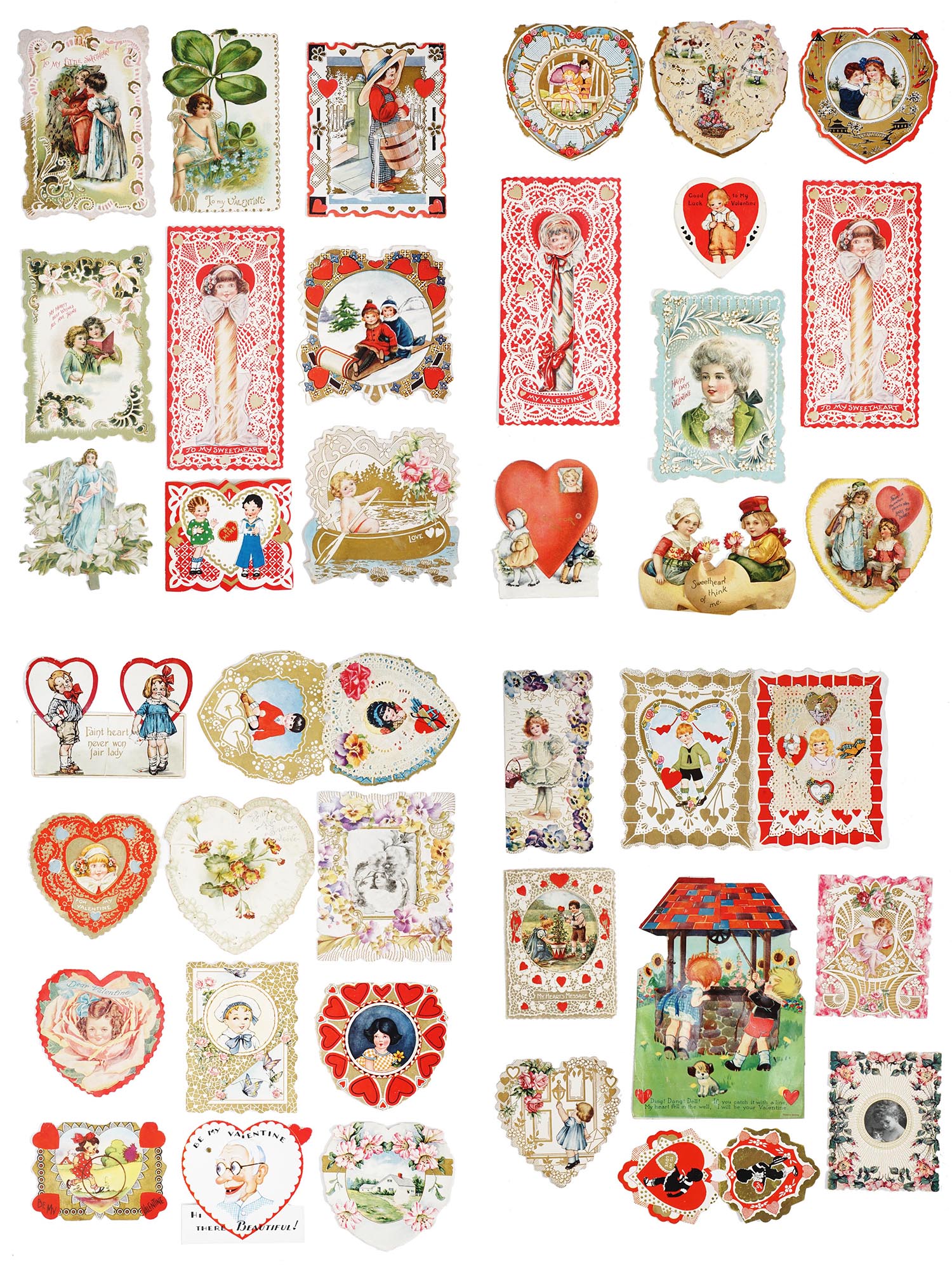 ANTIQUE VALENTINES DAY CARDS COLLECTION IN ALBUM PIC-0