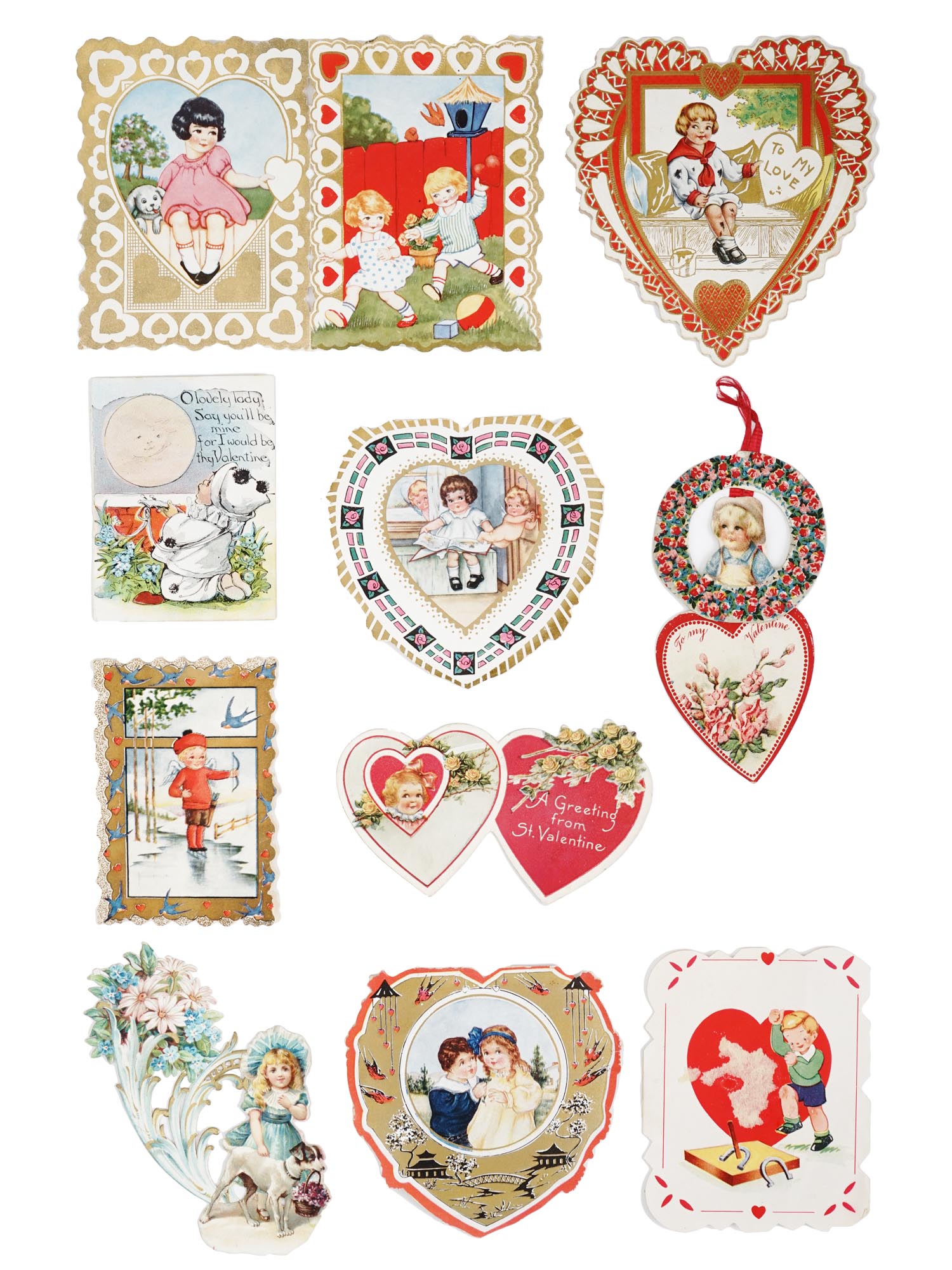 ANTIQUE VALENTINES DAY CARDS COLLECTION IN ALBUM PIC-3