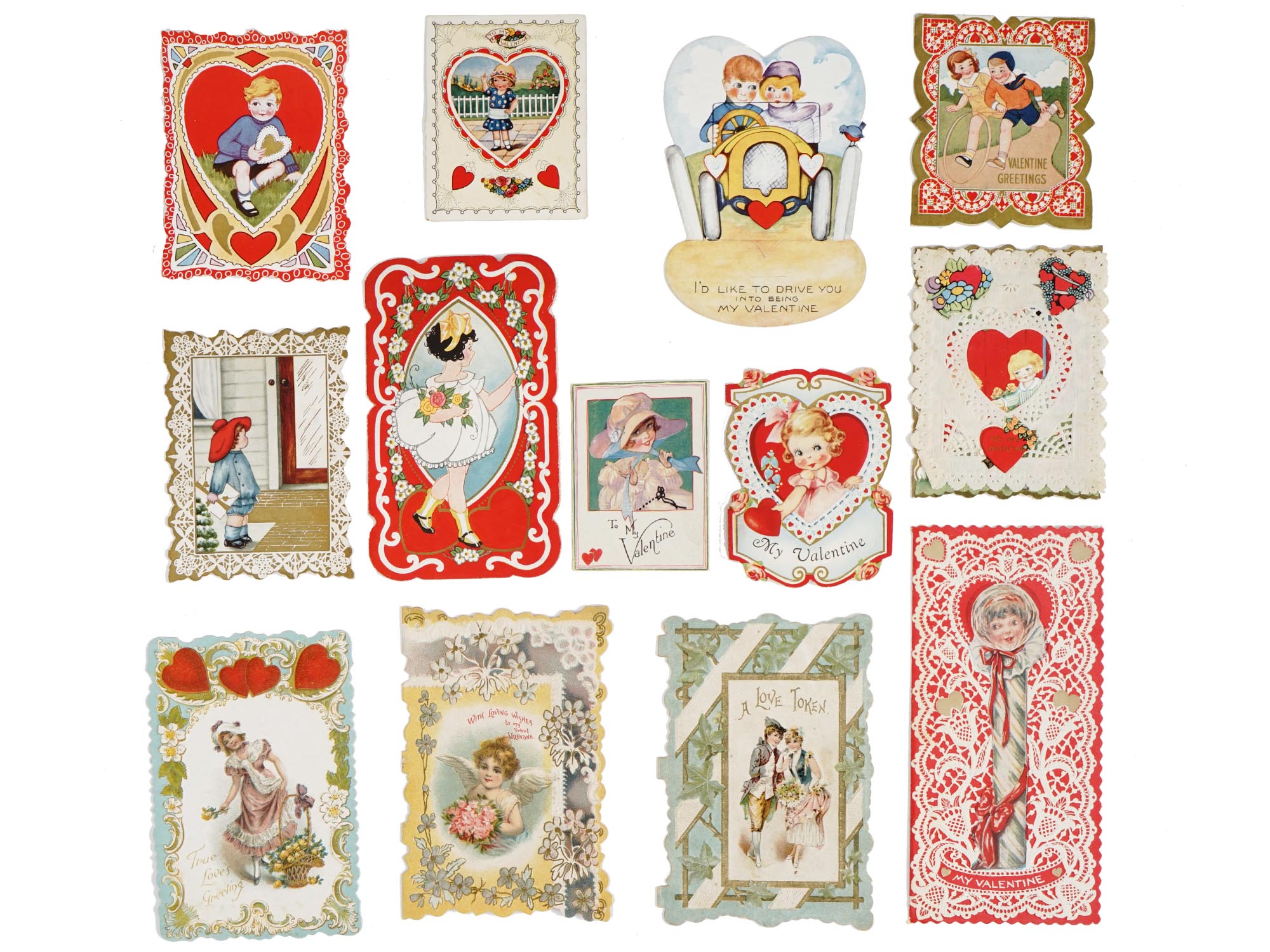 ANTIQUE VALENTINES DAY CARDS COLLECTION IN ALBUM PIC-2