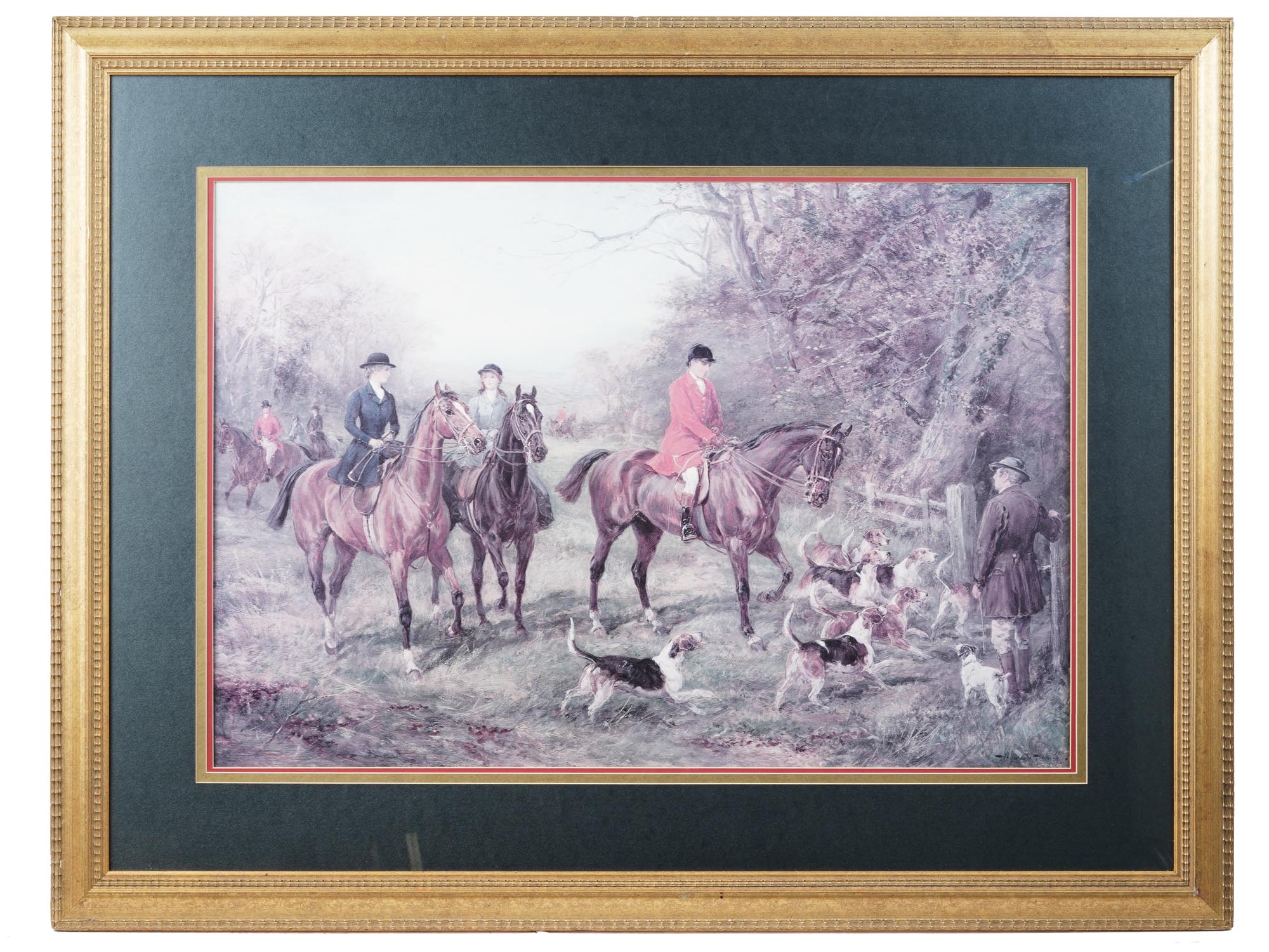 ENGLISH HUNTING SCENE PRINT AFTER HEYWOOD HARDY PIC-0