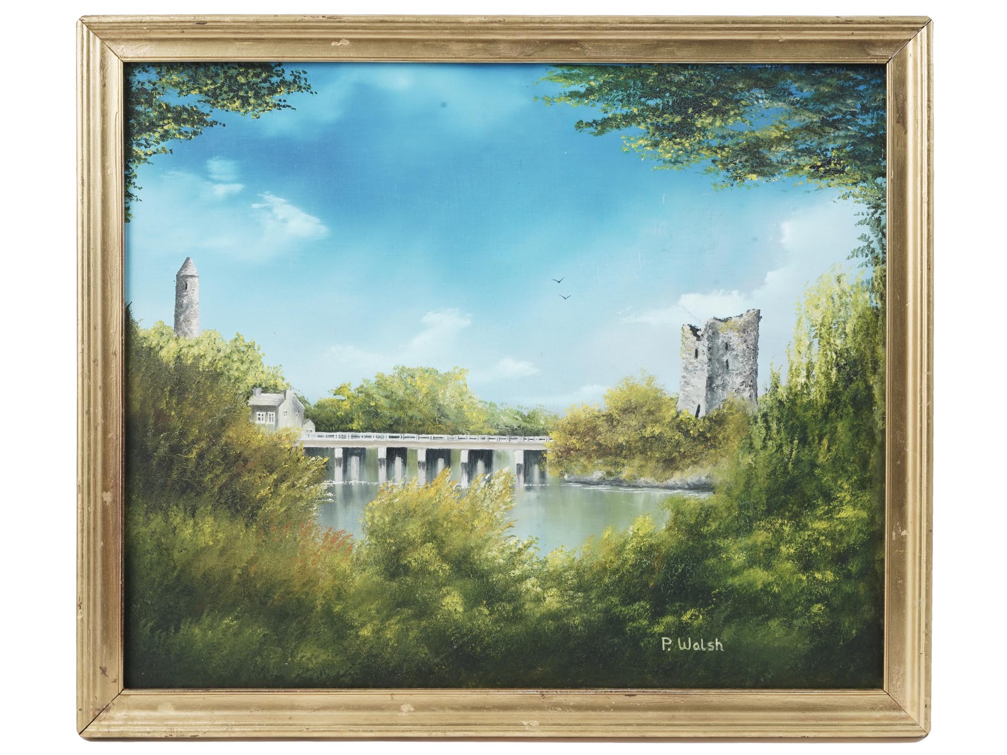 CASTLE RUINS LANDSCAPE PAINTING BY PATRICIA WALSH PIC-0