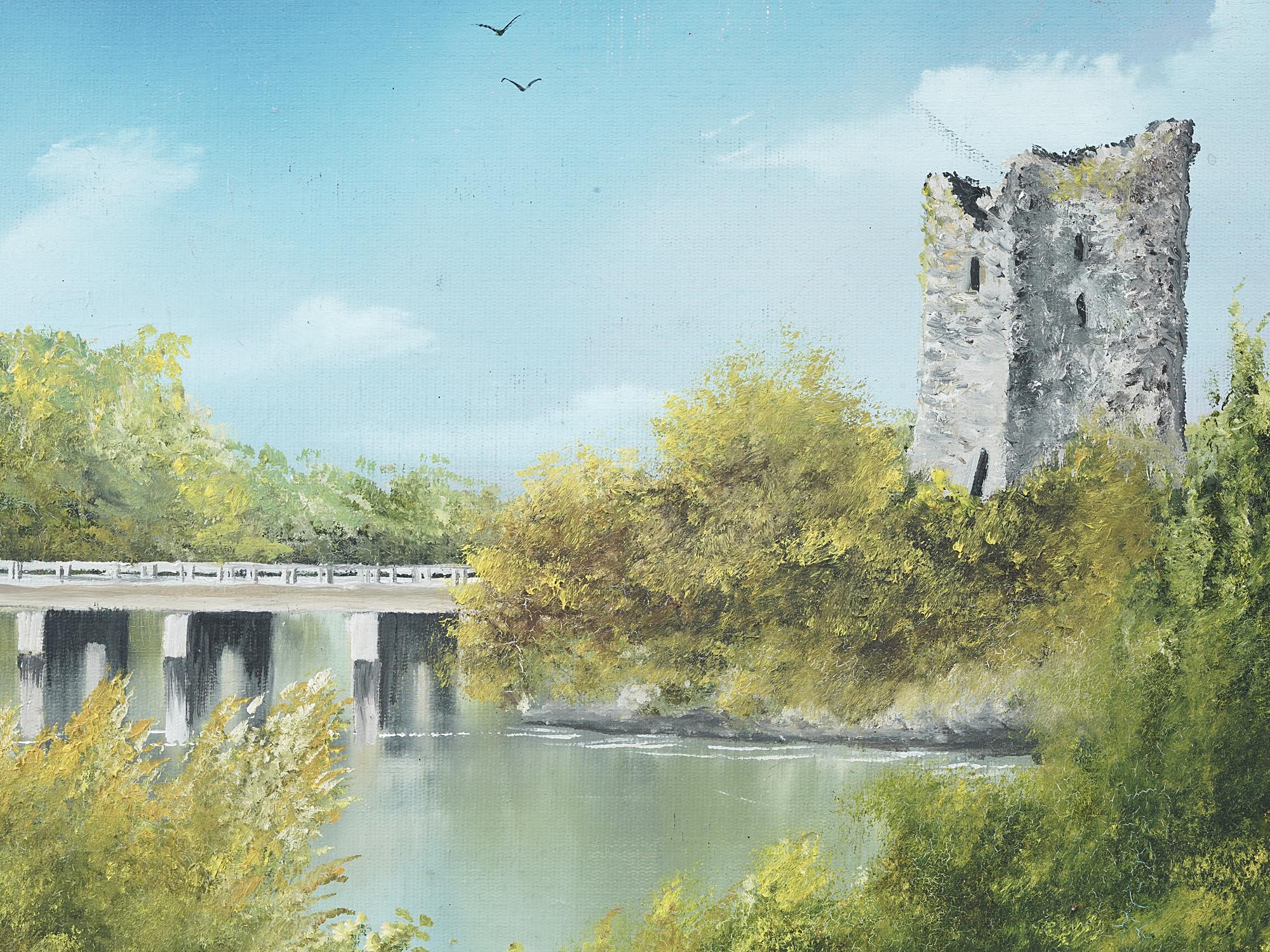 CASTLE RUINS LANDSCAPE PAINTING BY PATRICIA WALSH PIC-1