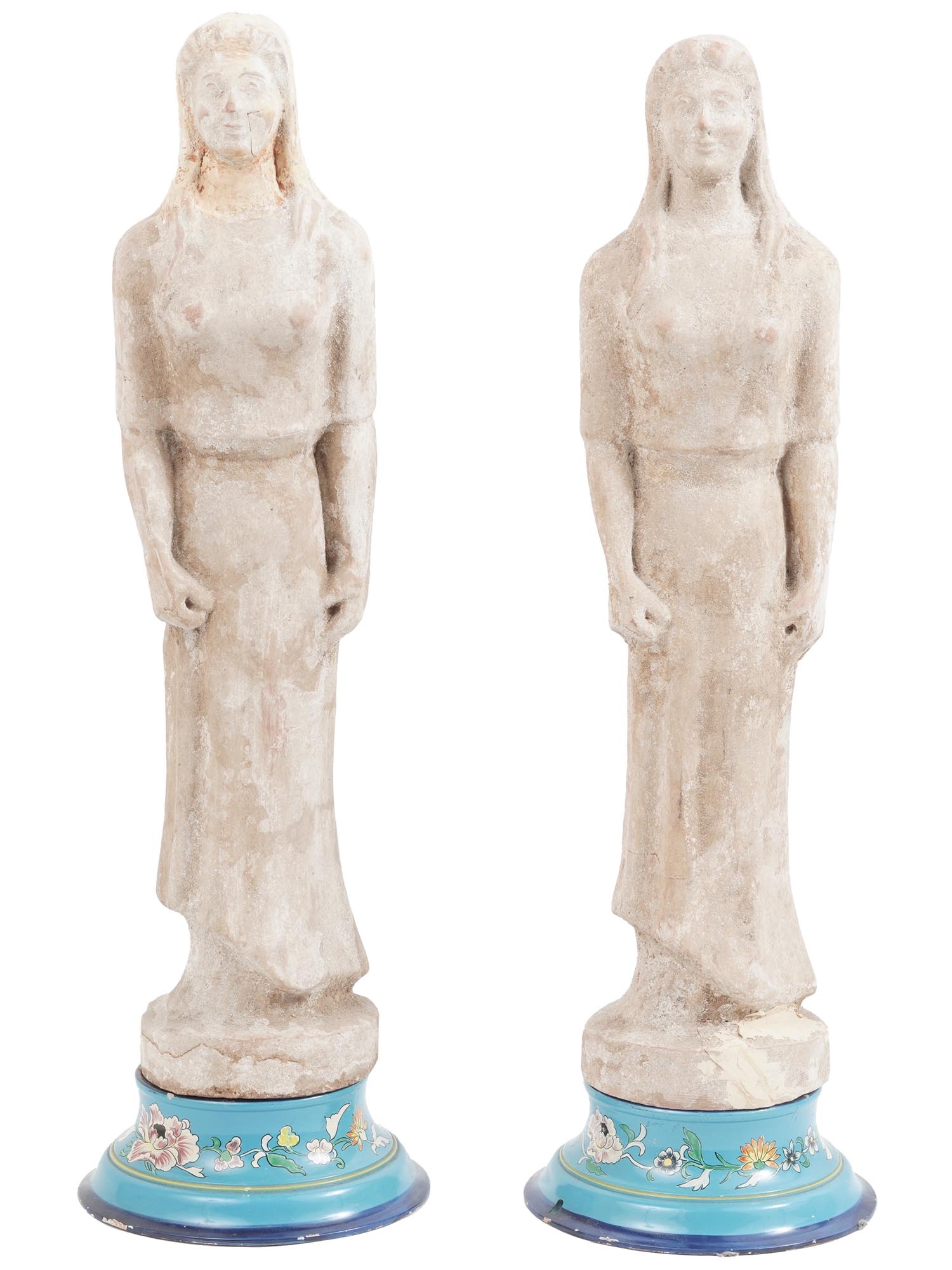 TERRACOTTA KORE FIGURES IN GREEK MINOAN STYLE PIC-0