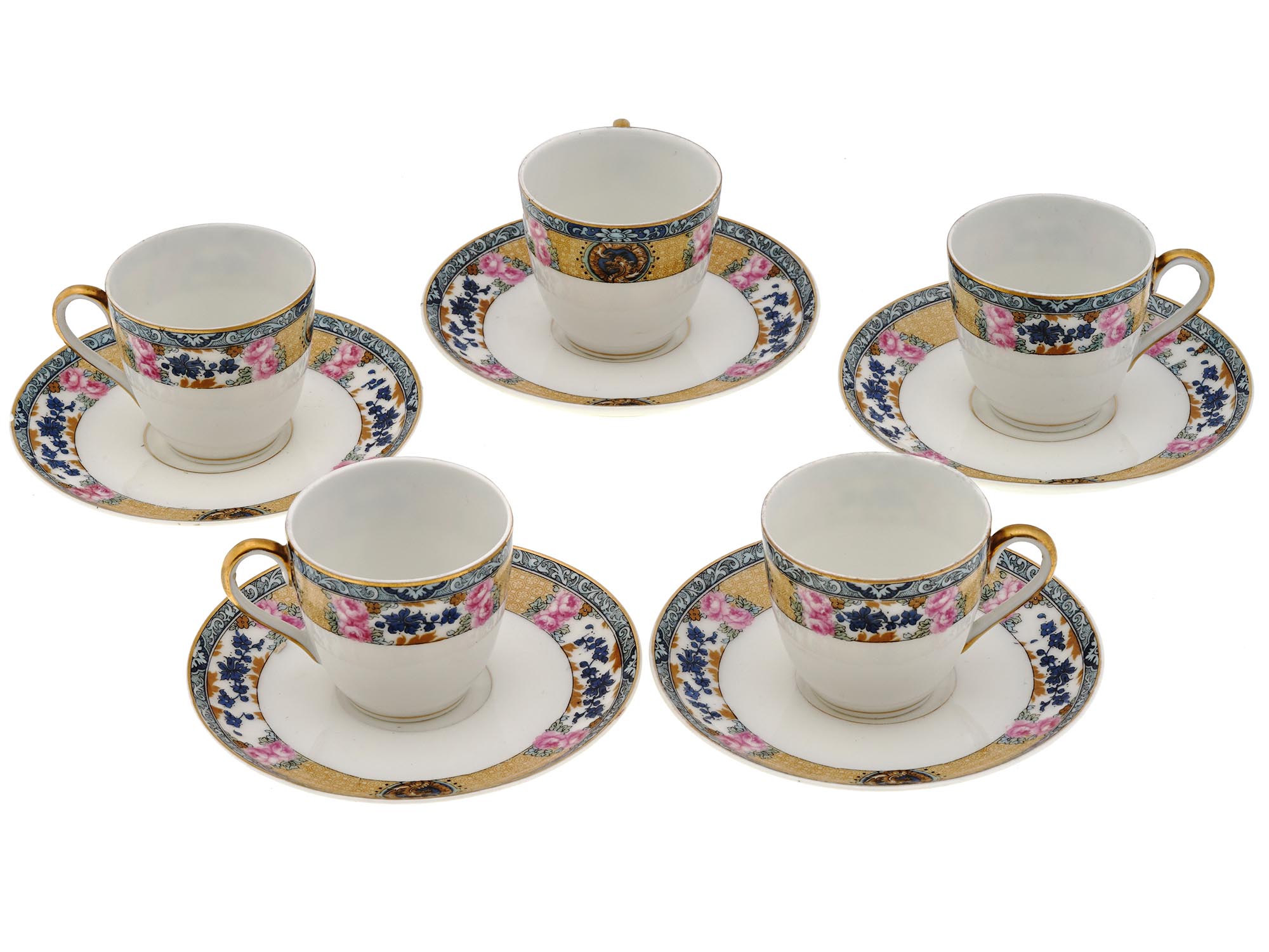 GERMAN FRAUREUTH SAXONY PORCELAIN CUP SAUCER SET PIC-0