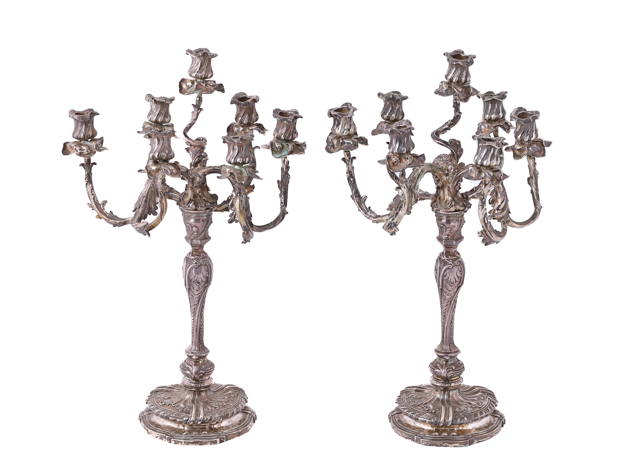 LAZARUS POSEN WITWE, GERMAN SILVER CANDELABRAS PIC-0