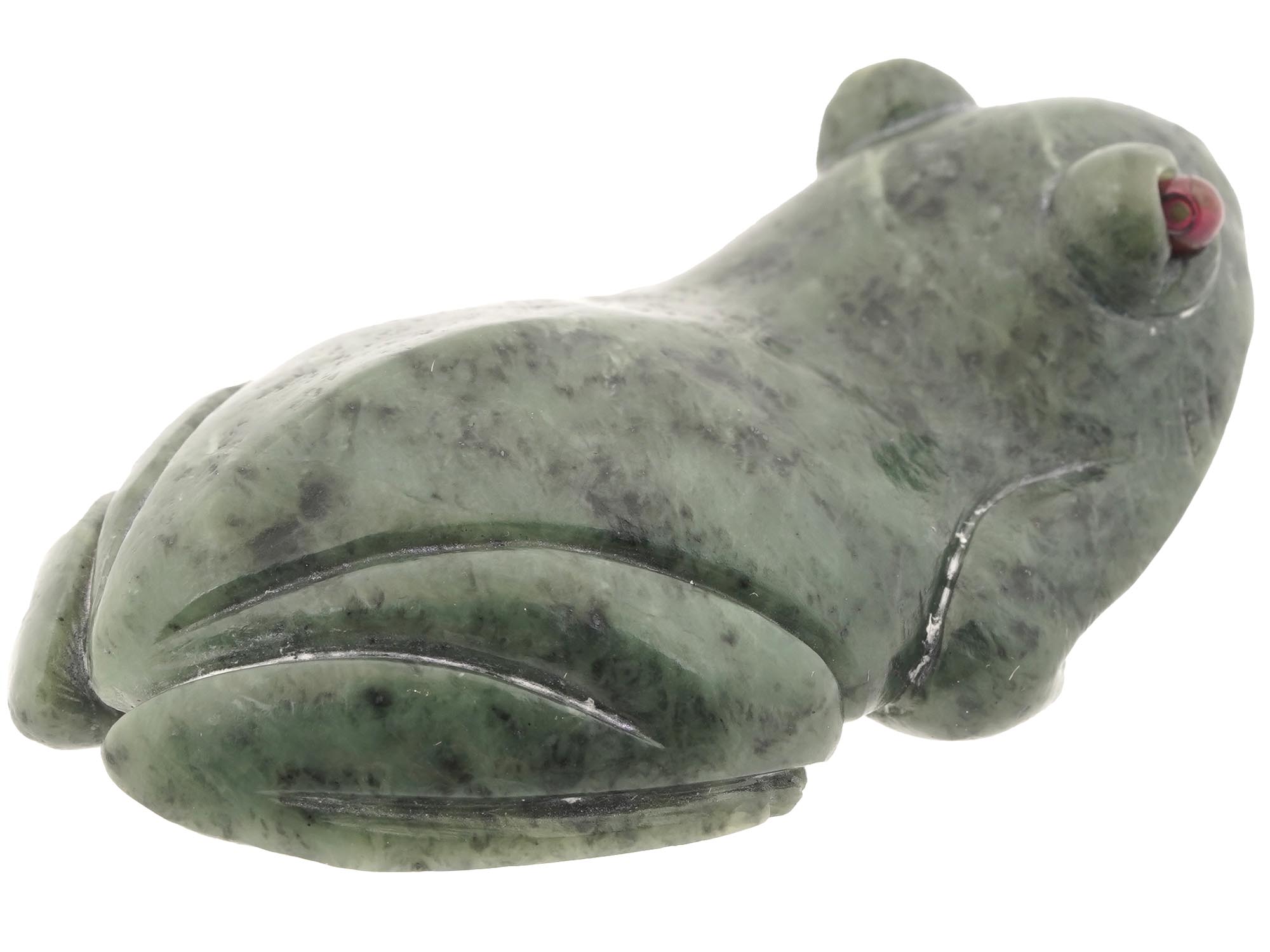 IMPERIAL RUSSIAN CARVED SERPENTINE FROG FIGURE PIC-2