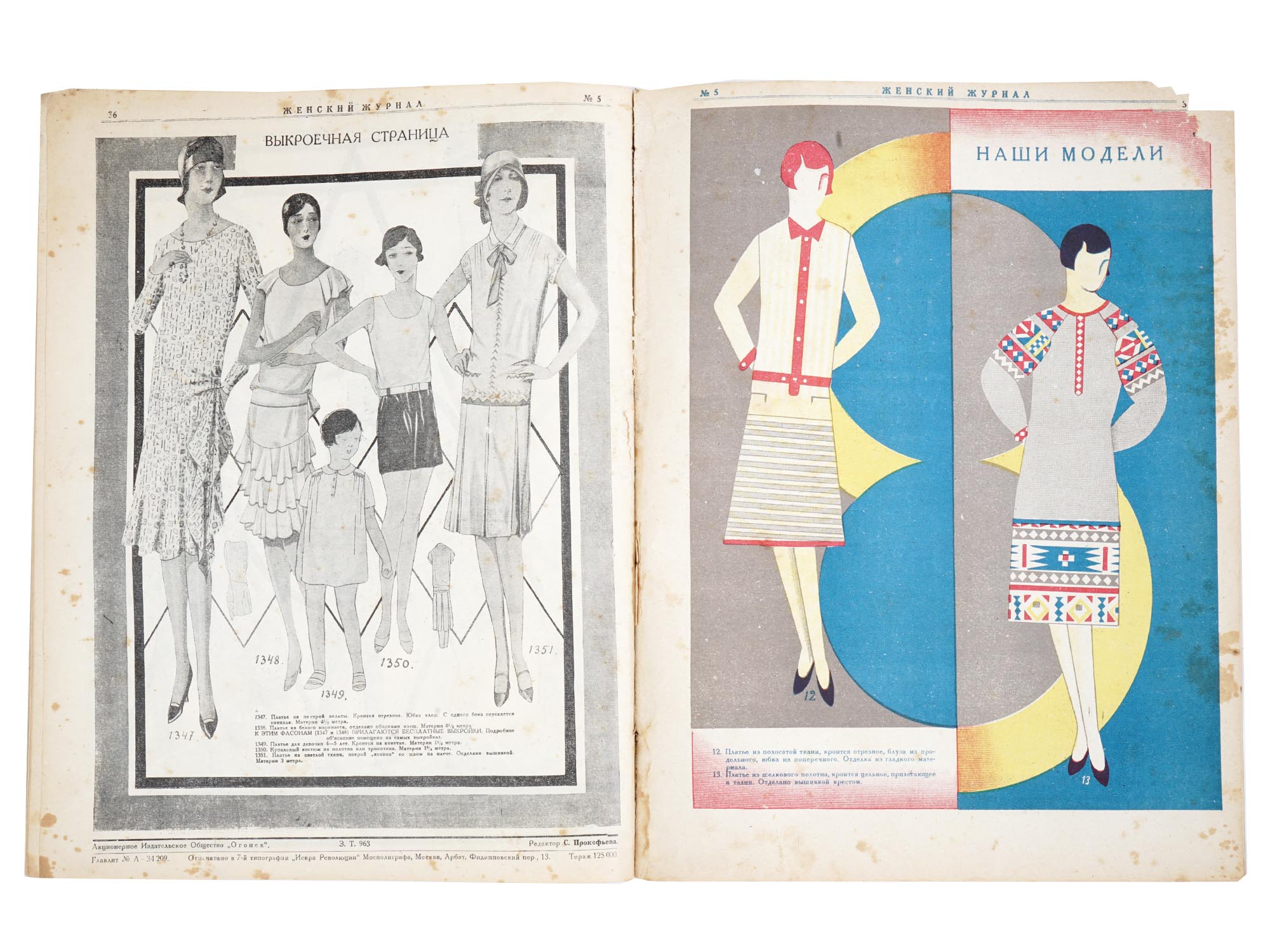 1929 SOVIET RUSSIAN WOMENS MAGAZINE ISSUES PIC-8