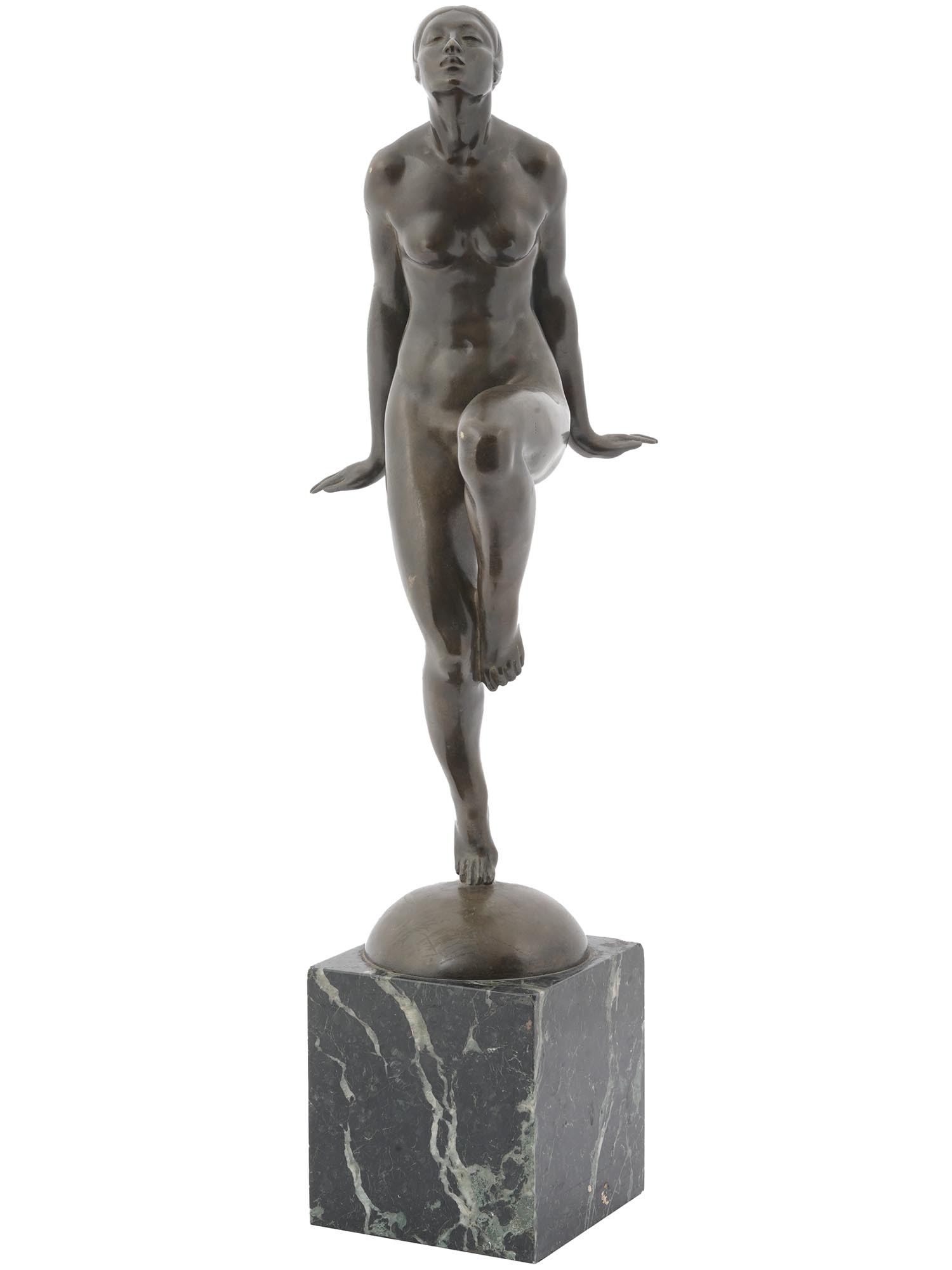 FRENCH ART DECO BRONZE SCULPTURE BY EMILE A LEROY PIC-1