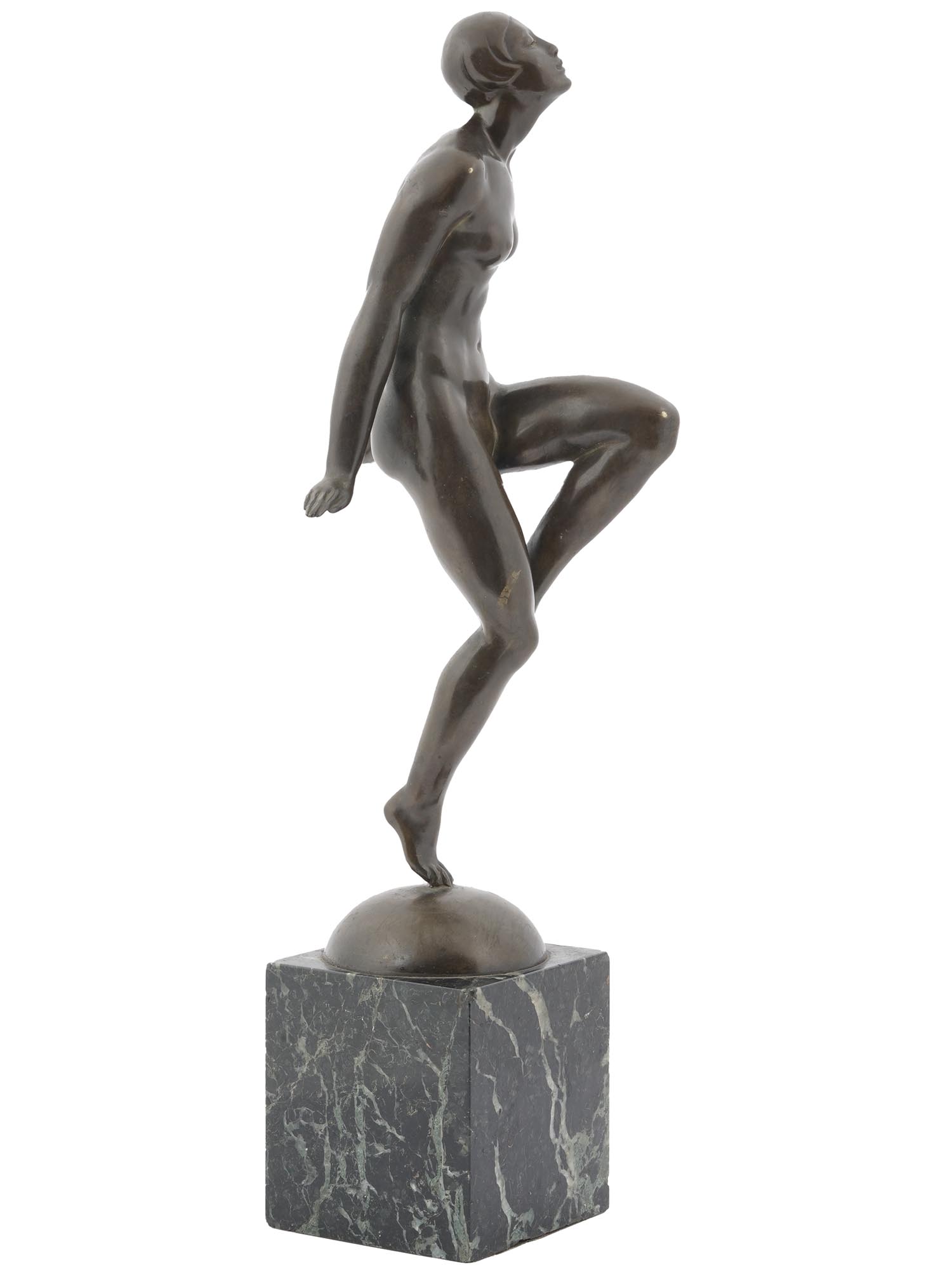 FRENCH ART DECO BRONZE SCULPTURE BY EMILE A LEROY PIC-2