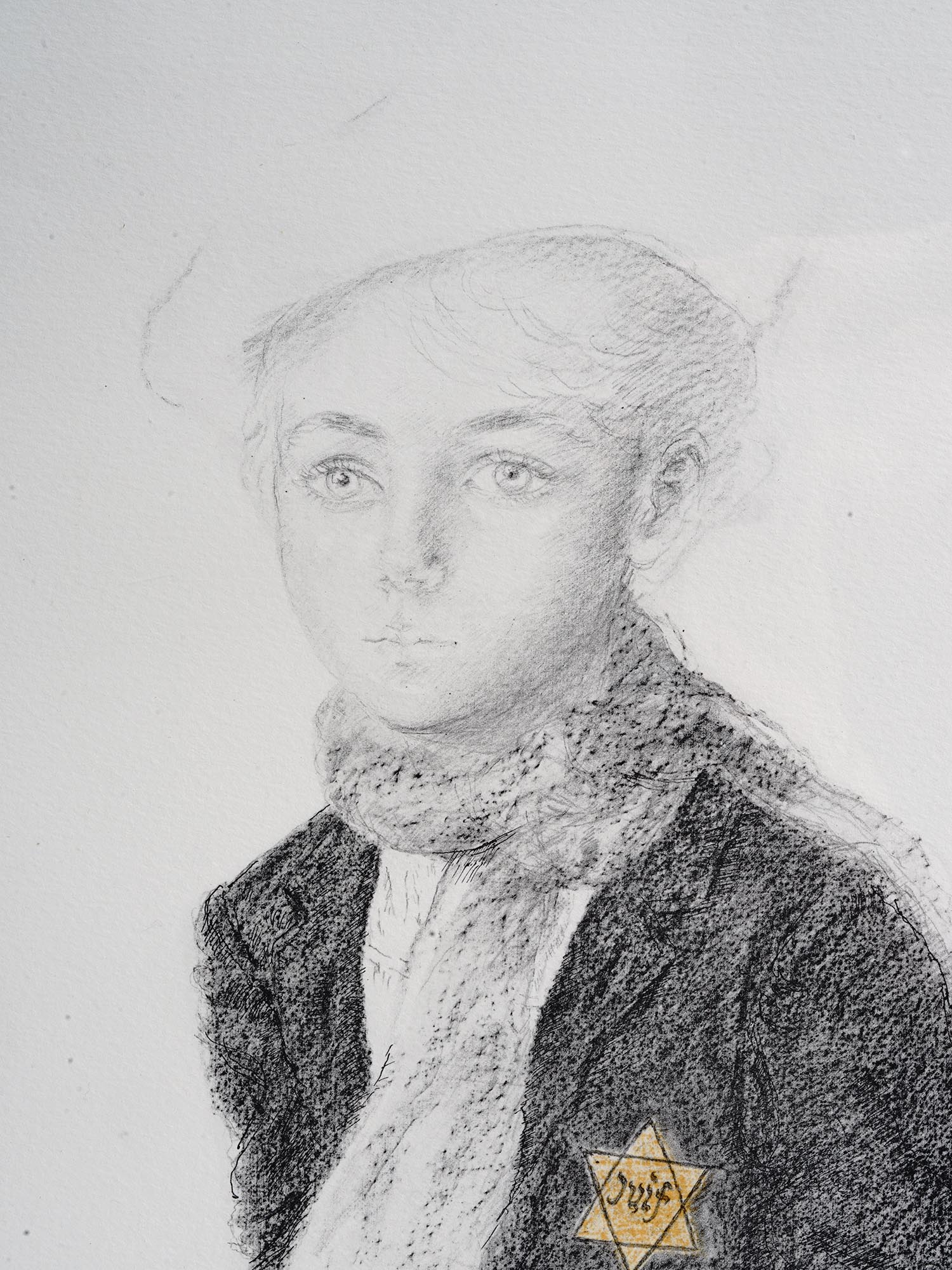 FRENCH JUDAICA BOY LITHOGRAPH BY LUCIEN MORETTI PIC-1