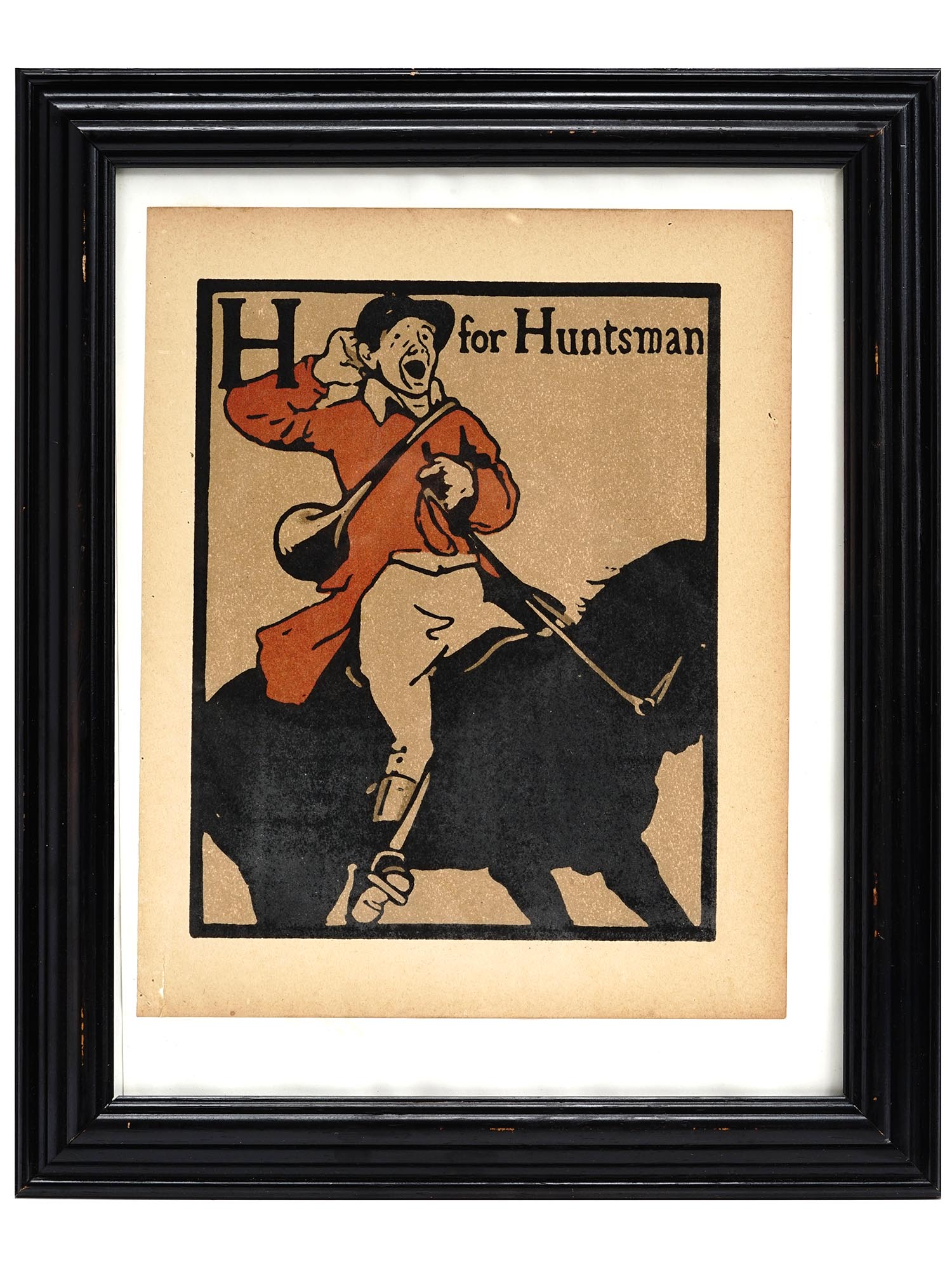 ANTIQUE PRINT H FOR HUNTSMAN BY WILLIAM NICHOLSON PIC-0