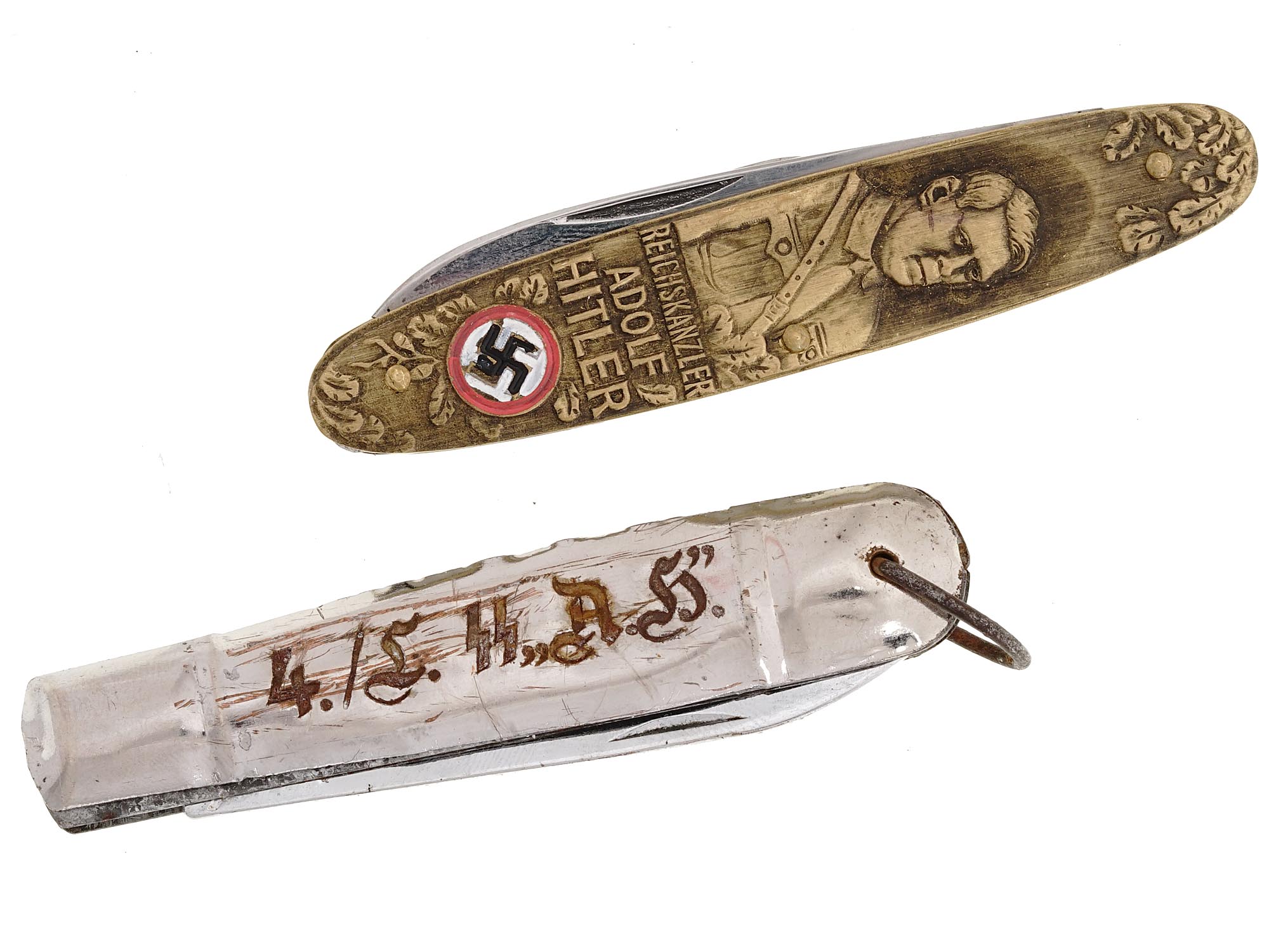 WWII GERMAN POCKET KNIVES WAFFEN SS 1933 ELECTION PIC-0