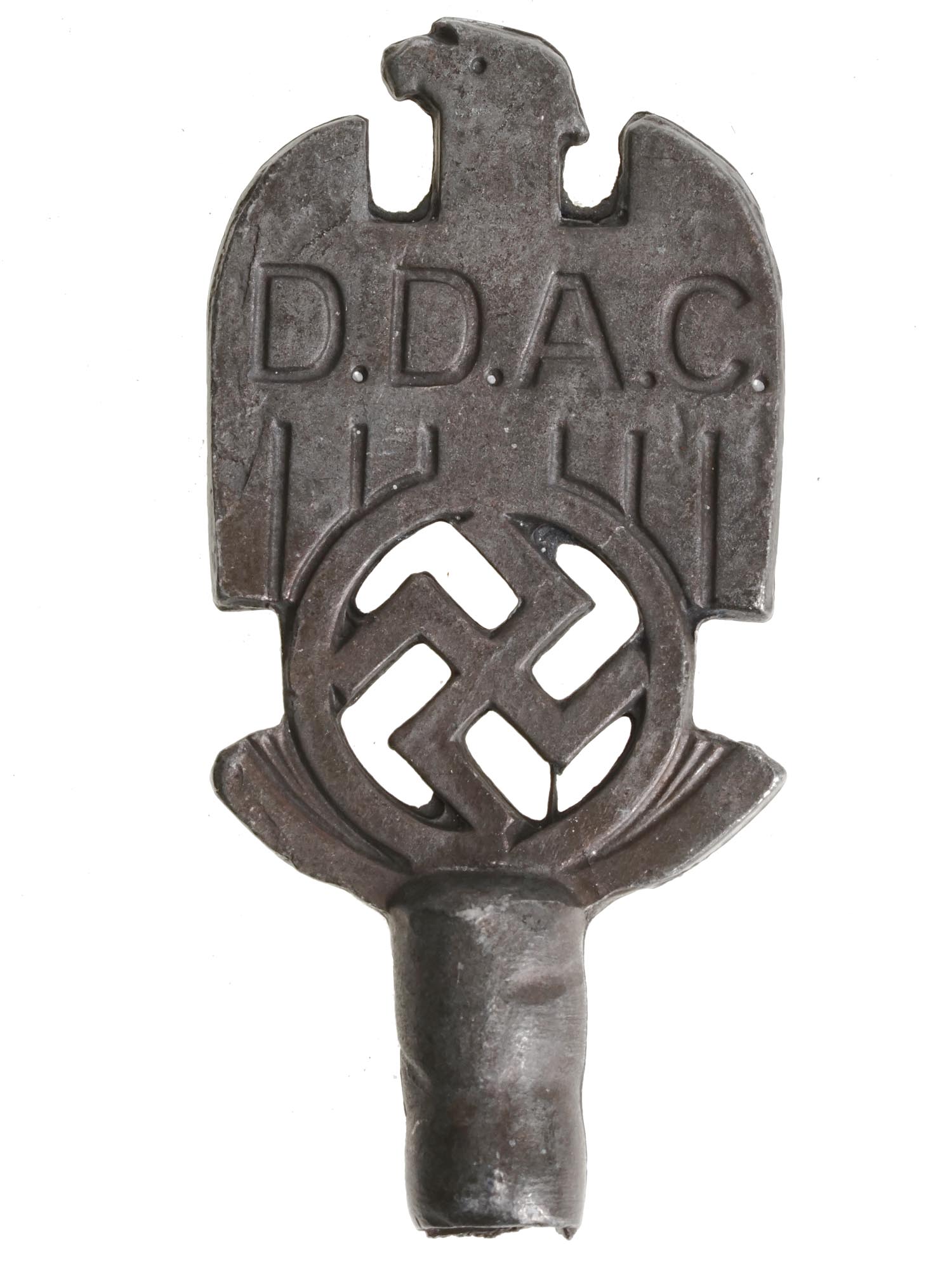 WWII NAZI GERMAN DDAC REICHSADLER FLAG POLE TOP PIC-1