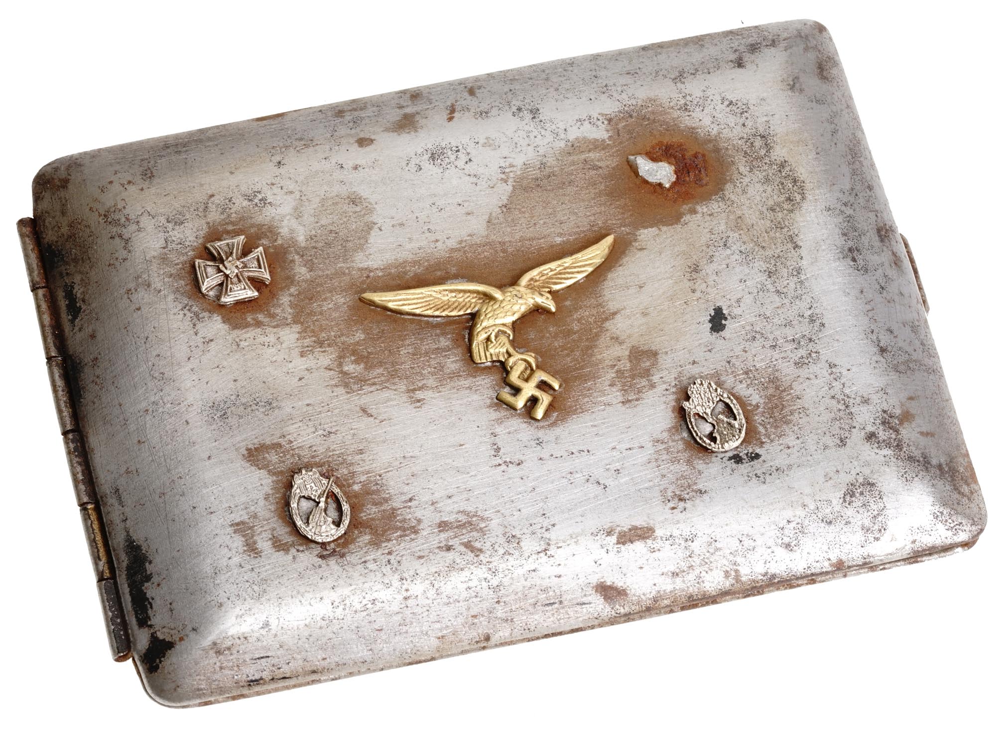 WWII NAZI GERMAN LUFTWAFFE PILOTS CIGARETTE CASE PIC-0