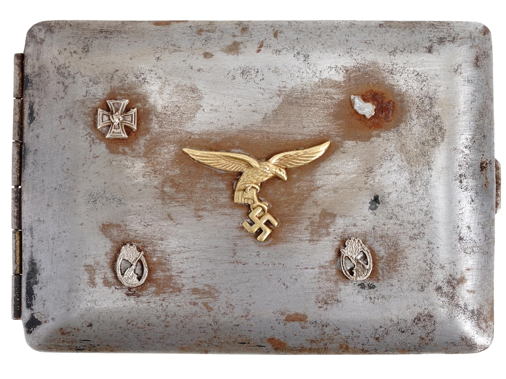 WWII NAZI GERMAN LUFTWAFFE PILOTS CIGARETTE CASE PIC-1