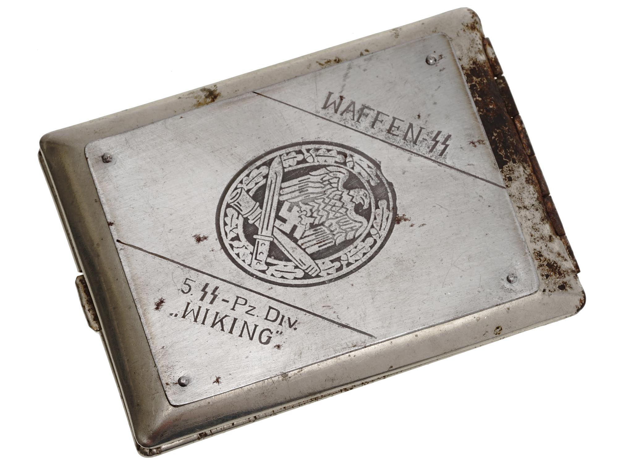 WWII GERMAN SS DIVISION WIKING CIGARETTE CASE PIC-0