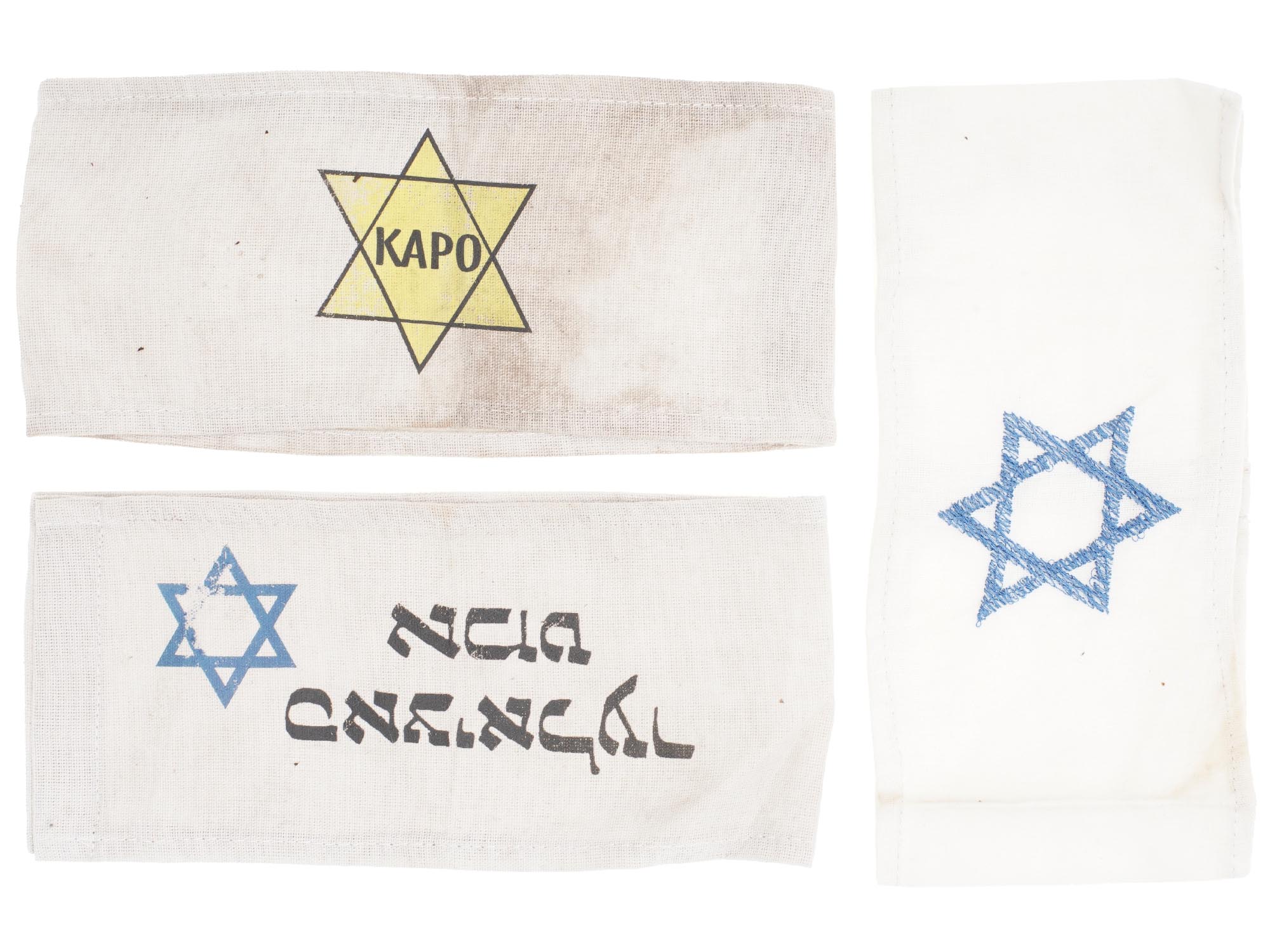 WWII HOLOCAUST CONCENTRATION CAMP ARMBANDS, 3 PCS PIC-0