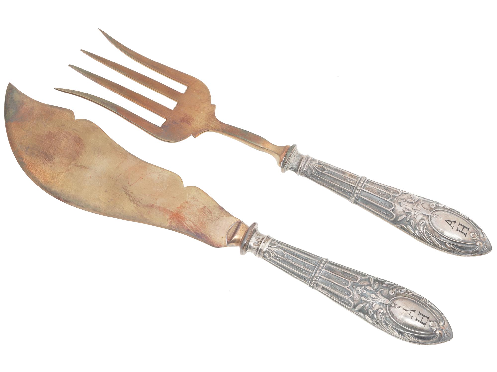 WWII ADOLF HITLER FISH CUTLERY SET IOB, 2 PCS PIC-2