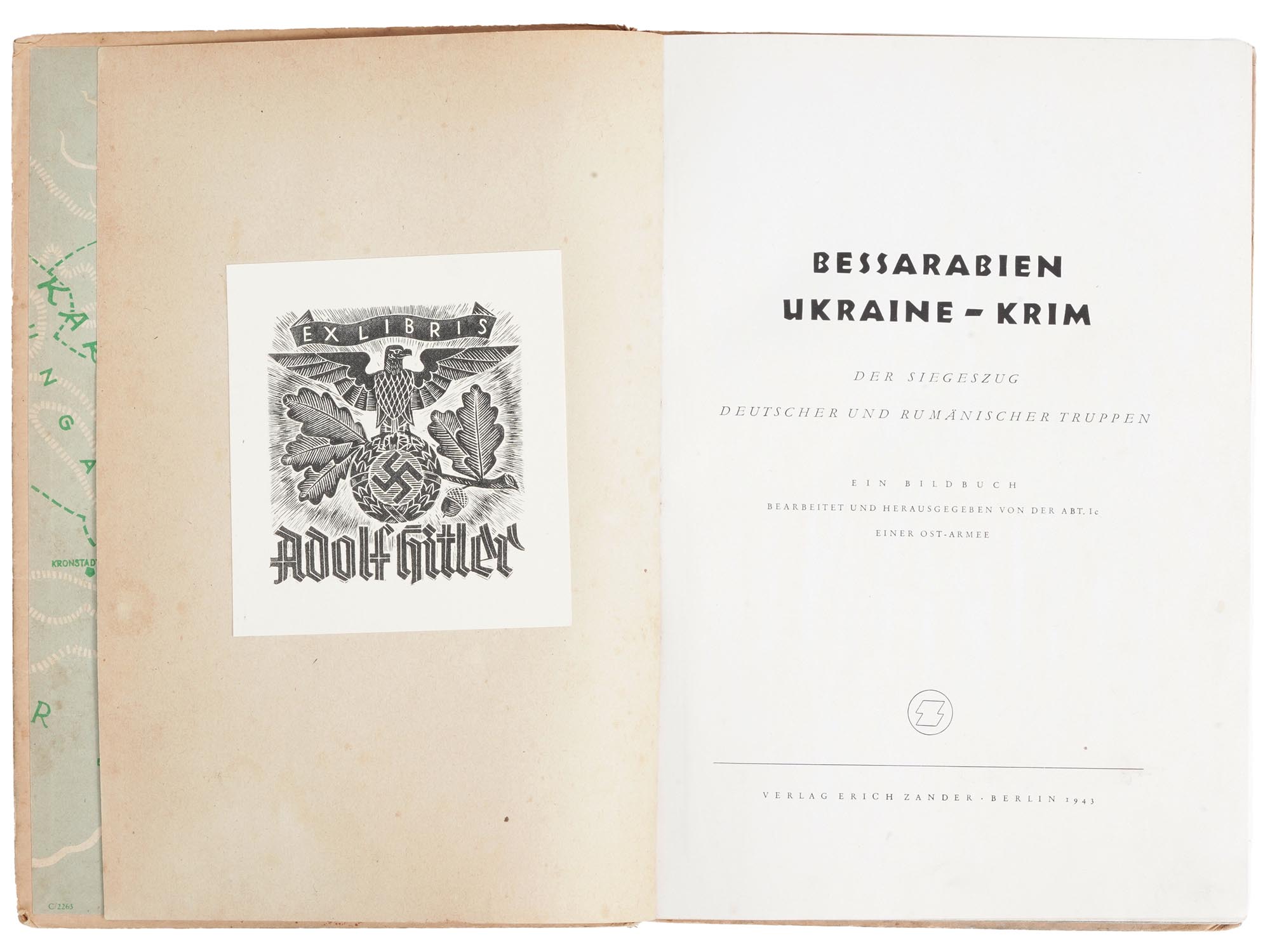 1943 NAZI GERMAN BOOK FROM ADOLF HITLERS LIBRARY PIC-0