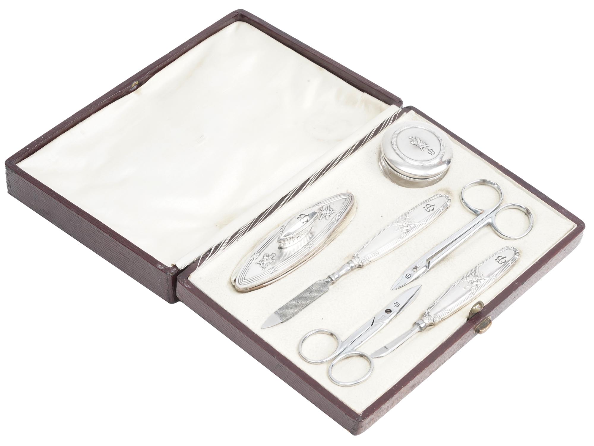 WWII EVA BRAUN MONOGRAMMED MANICURE SET, 6 PCS PIC-0