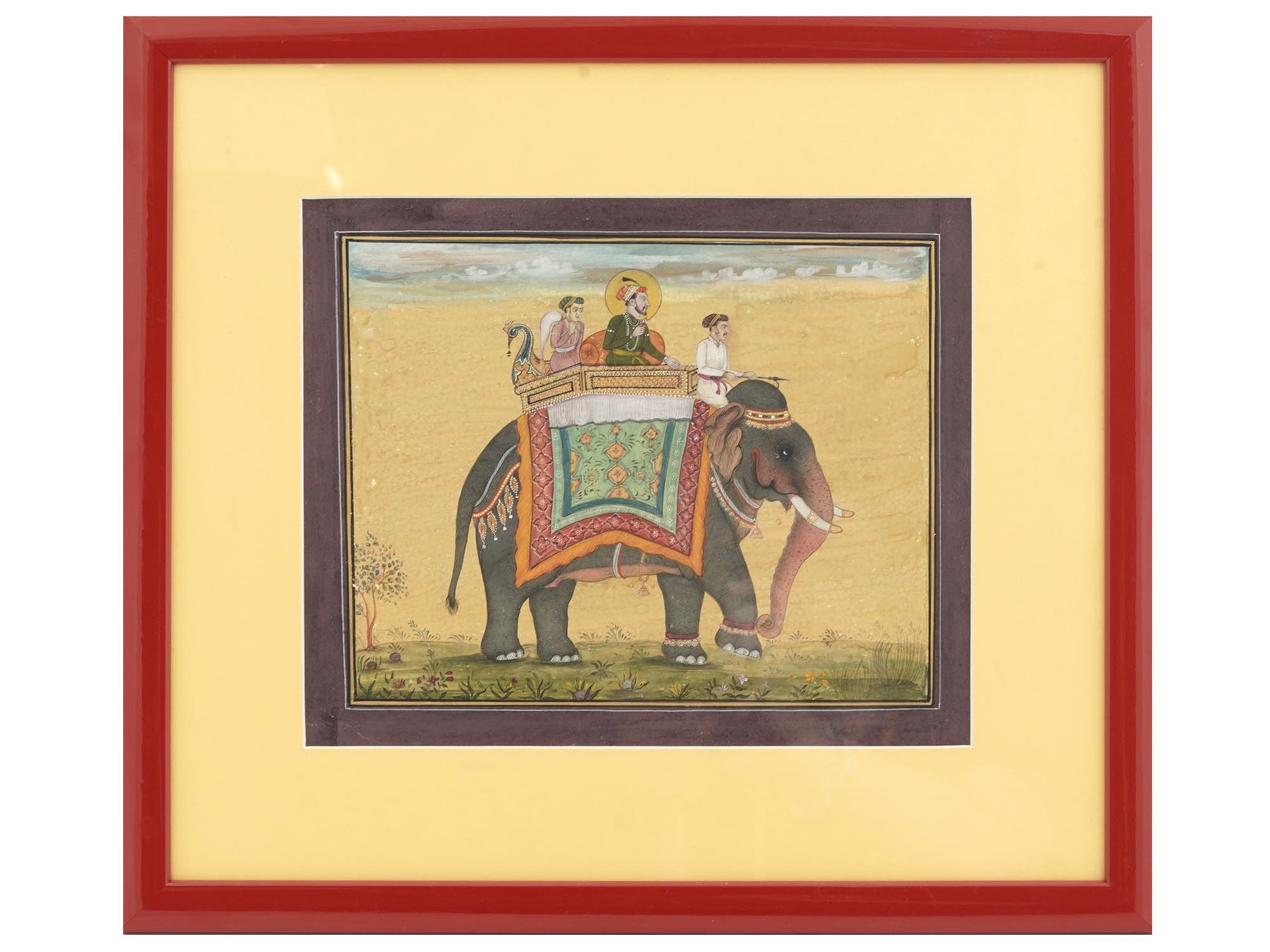 ANTIQUE INDO PERSIAN MUGHAL TRAVEL SCENE PAINTING PIC-0