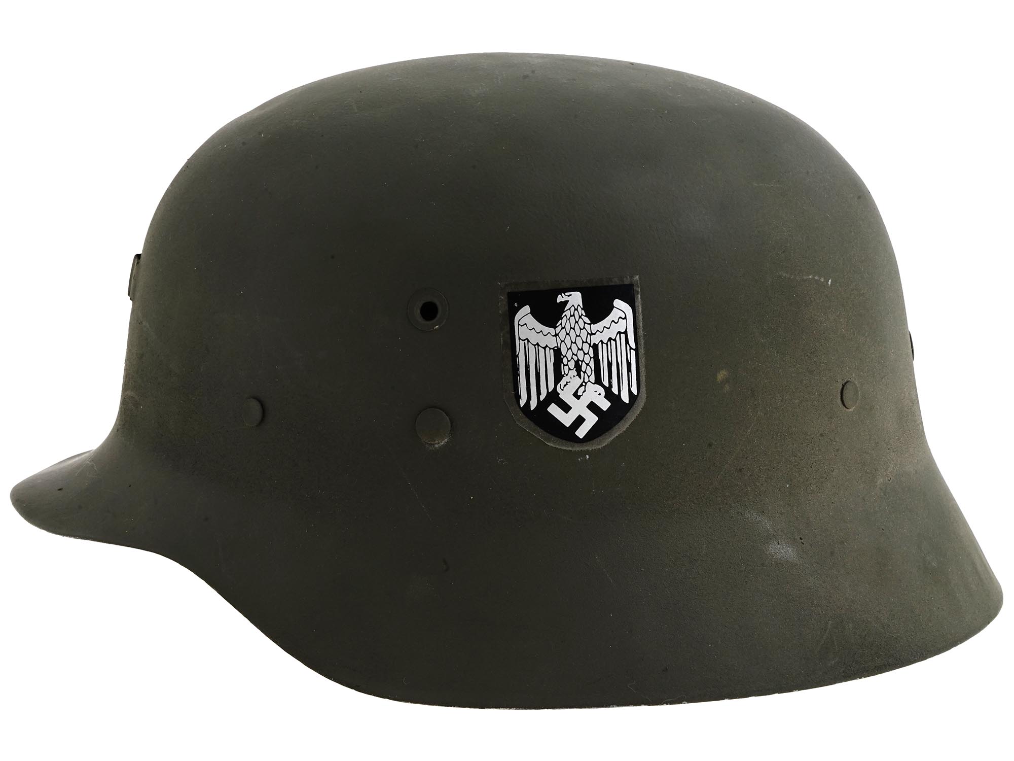 WWII GERMAN M35 STEEL HELMET WITH NAZI SYMBOLS PIC-1