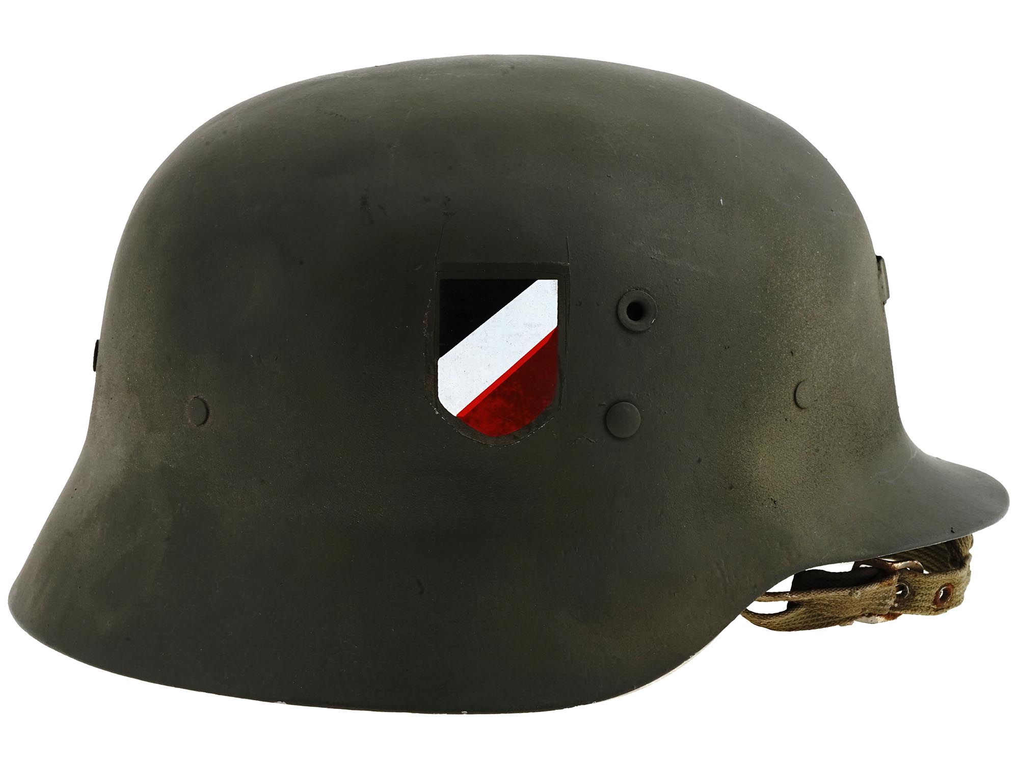 WWII GERMAN M35 STEEL HELMET WITH NAZI SYMBOLS PIC-2