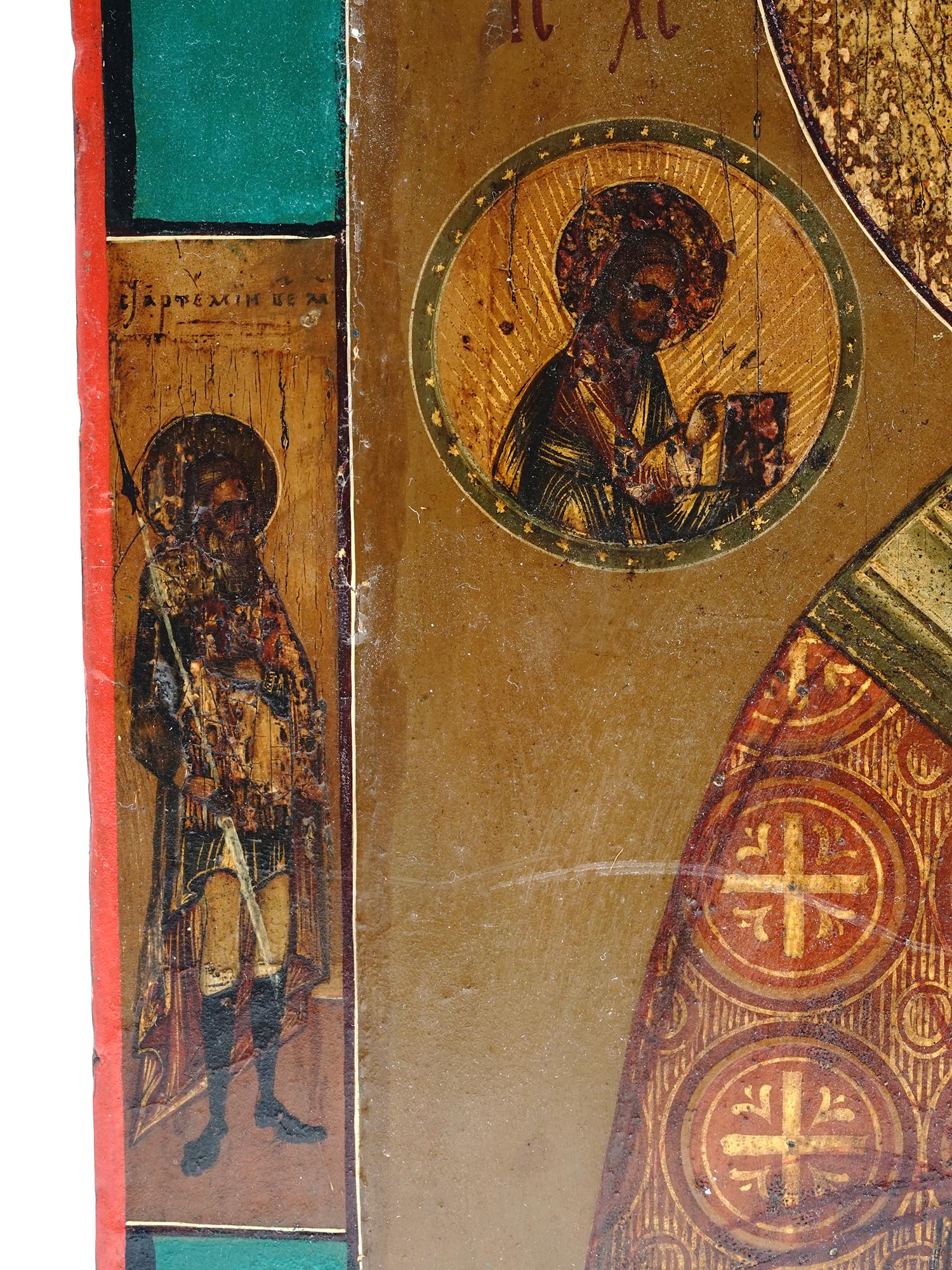 ANTIQUE RUSSIAN ORTHODOX ICON OF SAINT NICHOLAS PIC-3