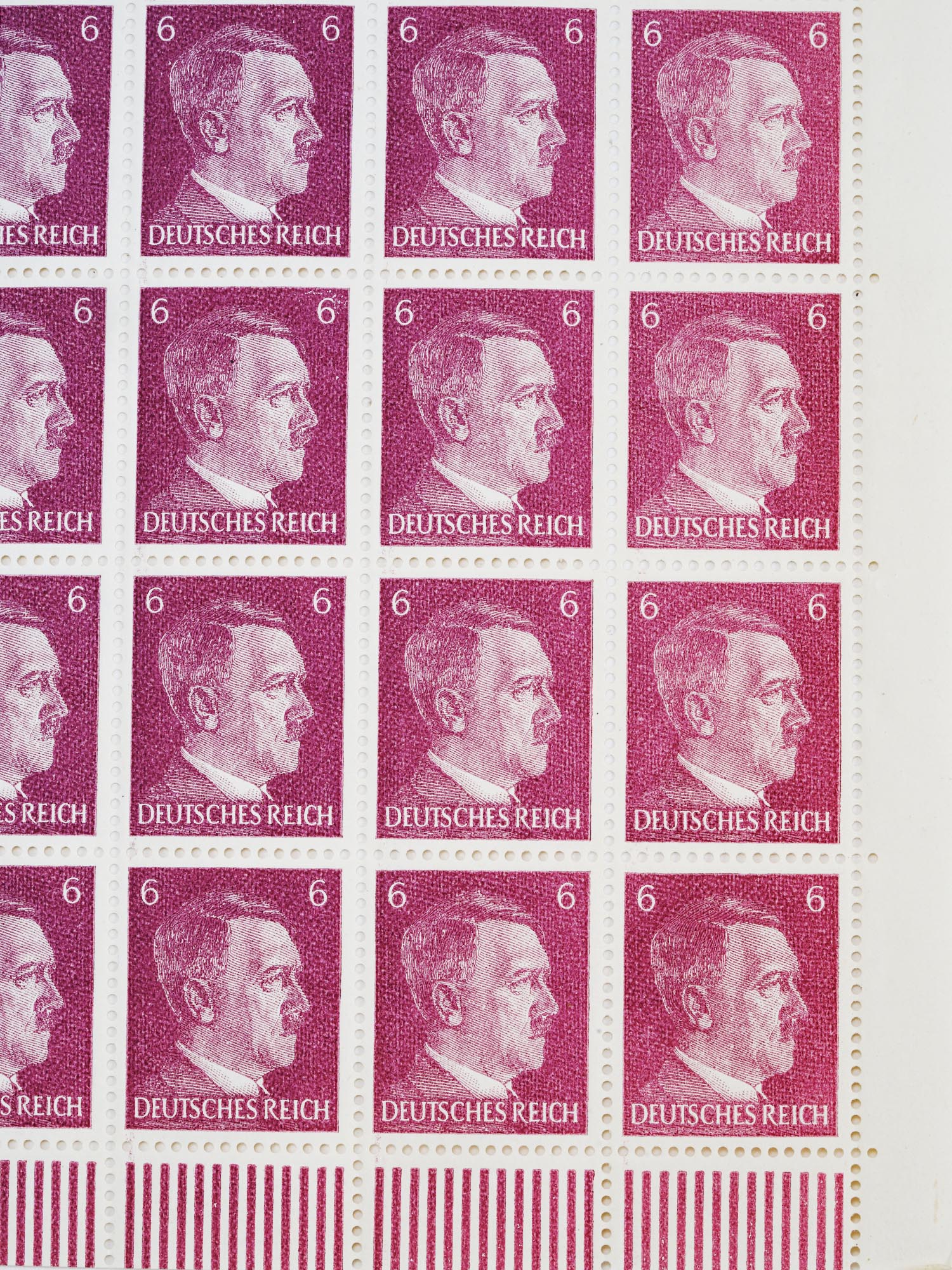 WWII NAZI GERMAN ADOLF HITLER 6 PFENNIG STAMP SHEET PIC-2