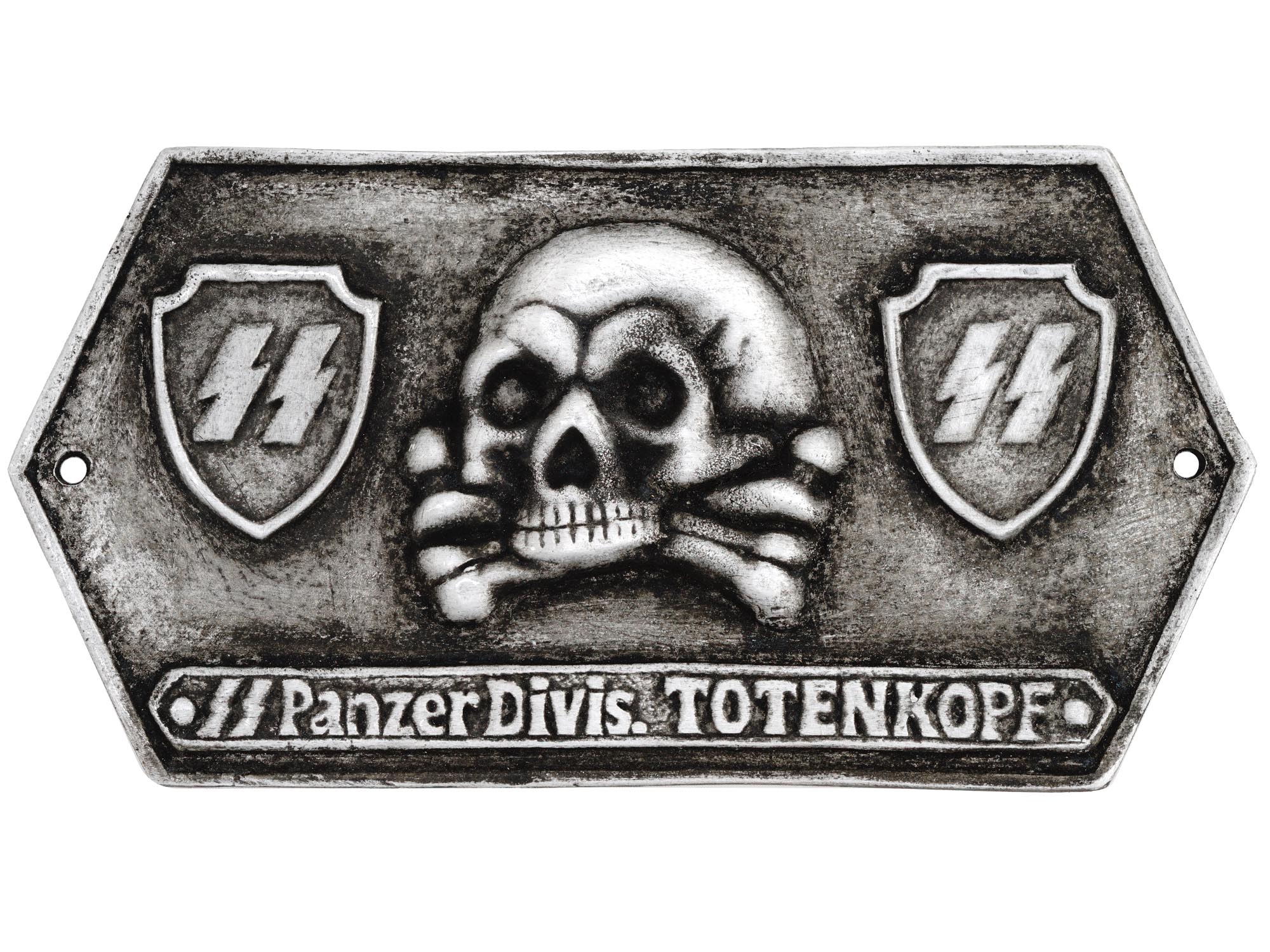 WWII GERMAN NAZI PANZER DIVISION TOTENKOPF SIGN PIC-0