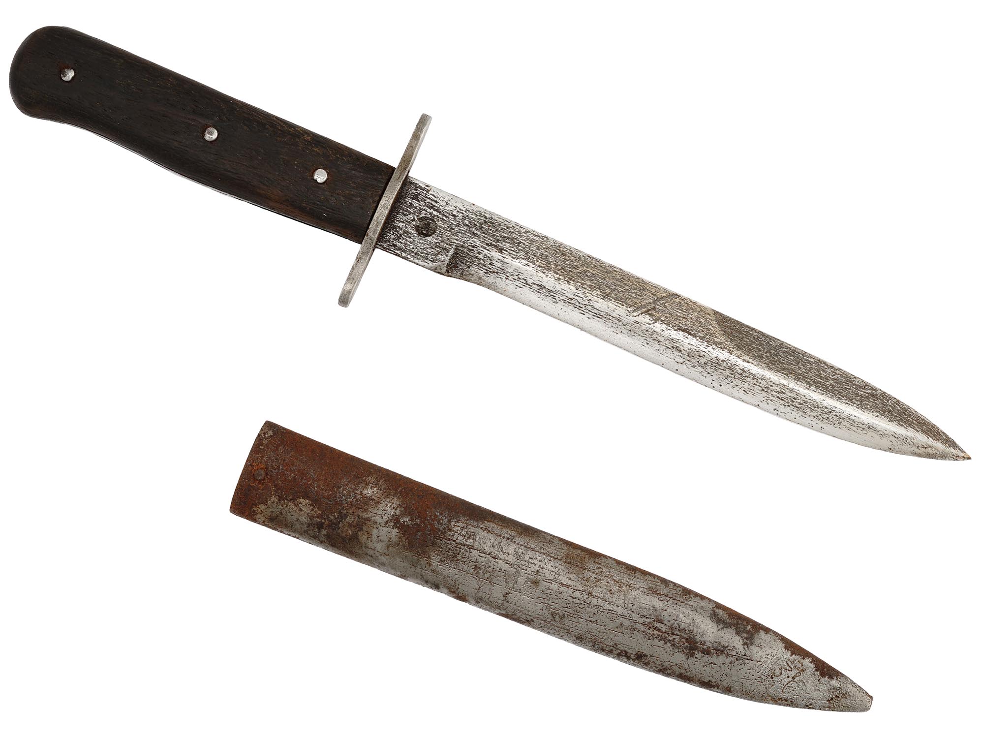 A WWII NAZI GERMANY TRENCH KNIFE WITH SHEATH PIC-0